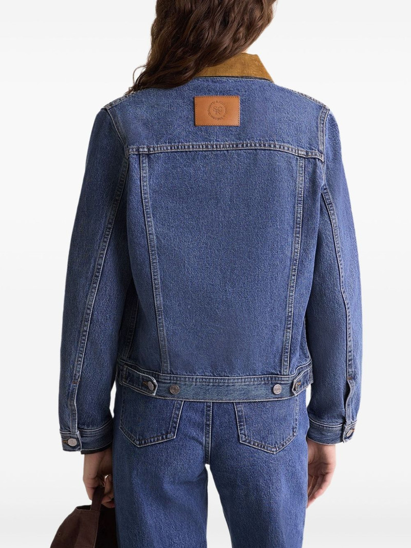 contrasting-collar cotton denim jacket 4