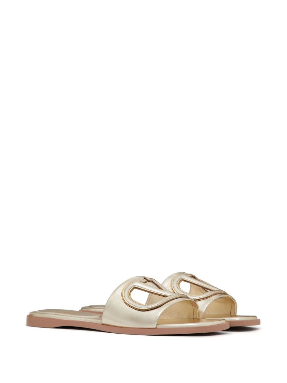 VLogo Signature metallic-effect slides - 2