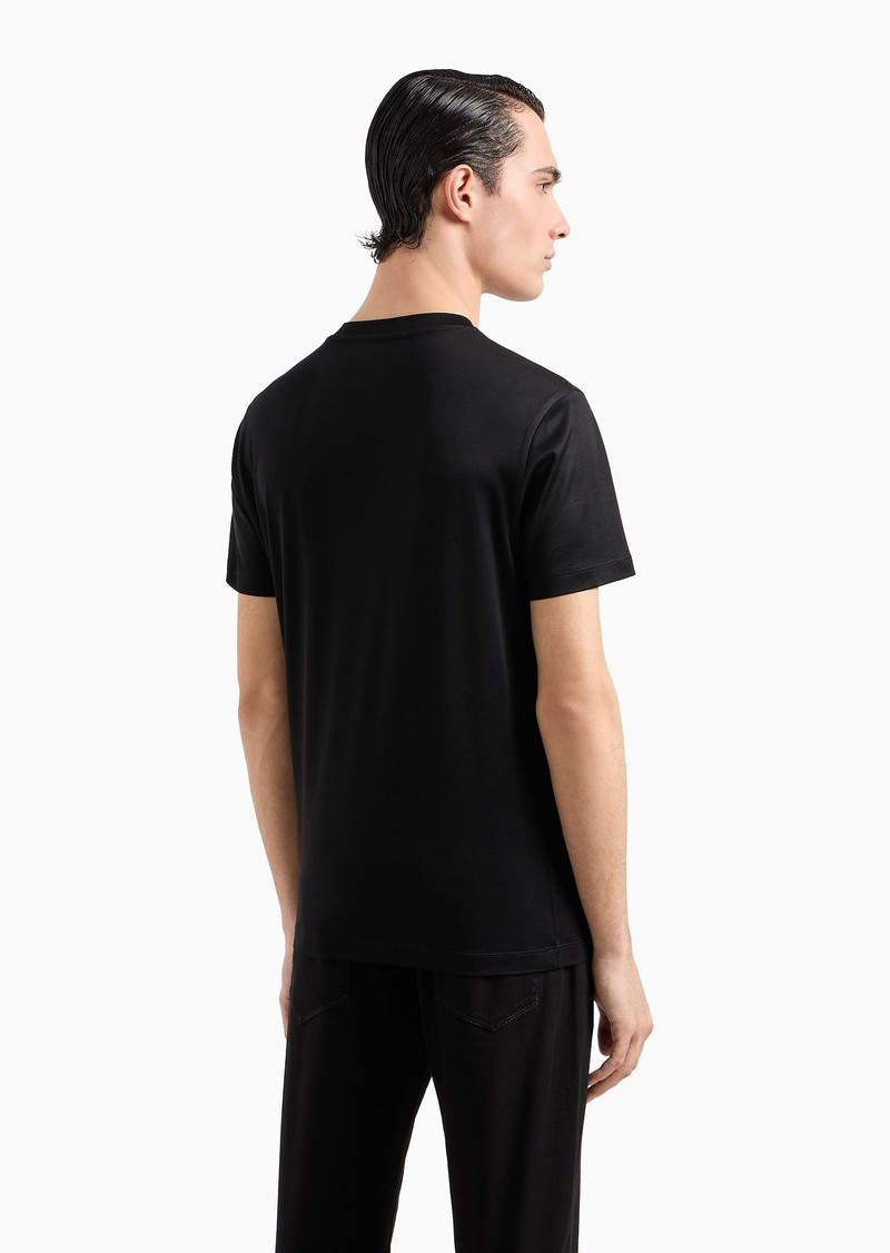 EMPORIO ARMANI Lyocell-blend jersey T-shirt with ASV micro logo lettering outlook