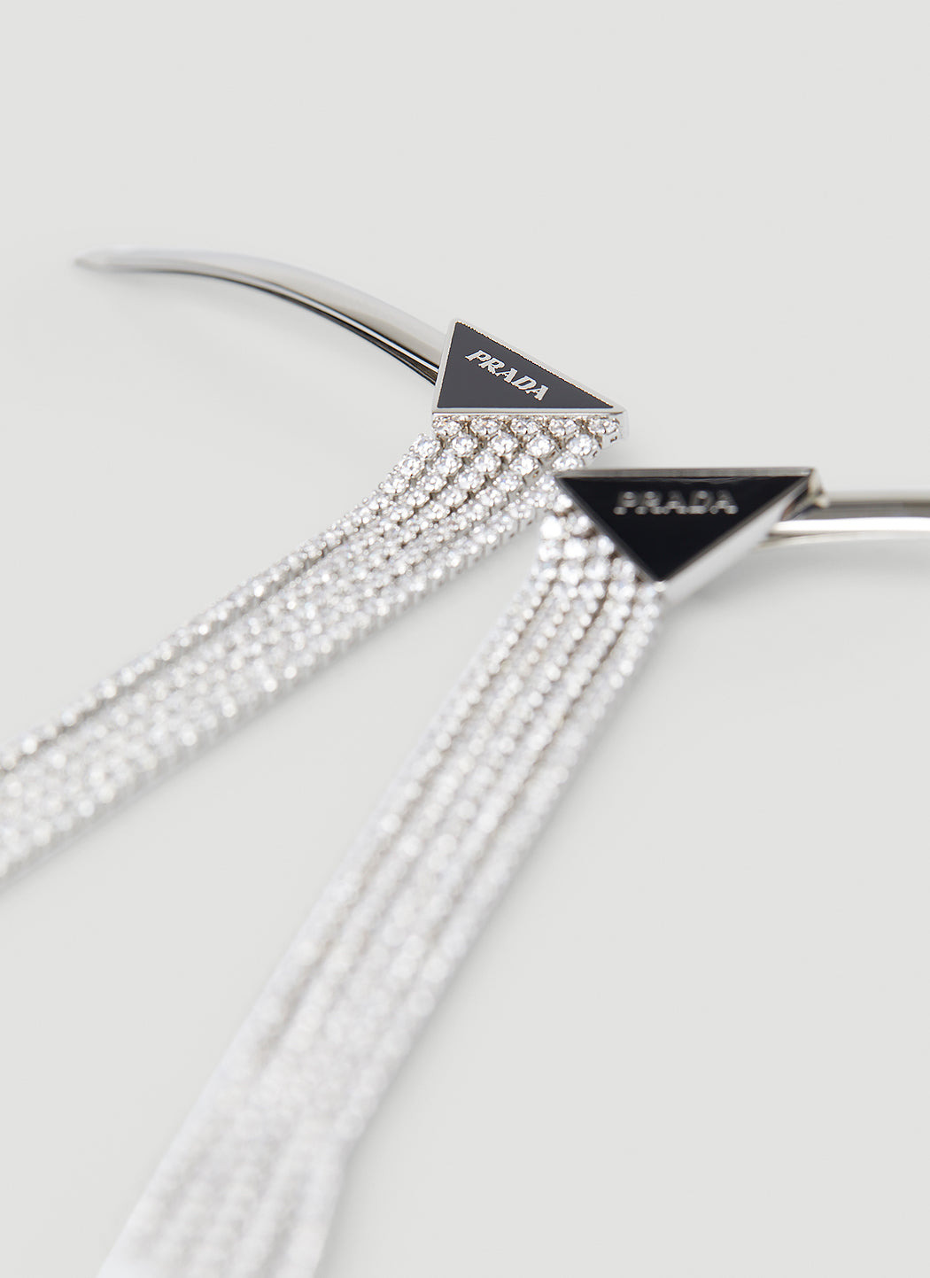 Prada Women Set Of Two Logo Plaque Crystal Hair Slides - 4