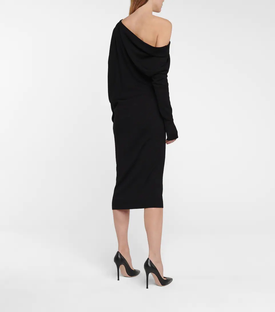 Cashmere and silk off-shoulder midi dress - 3