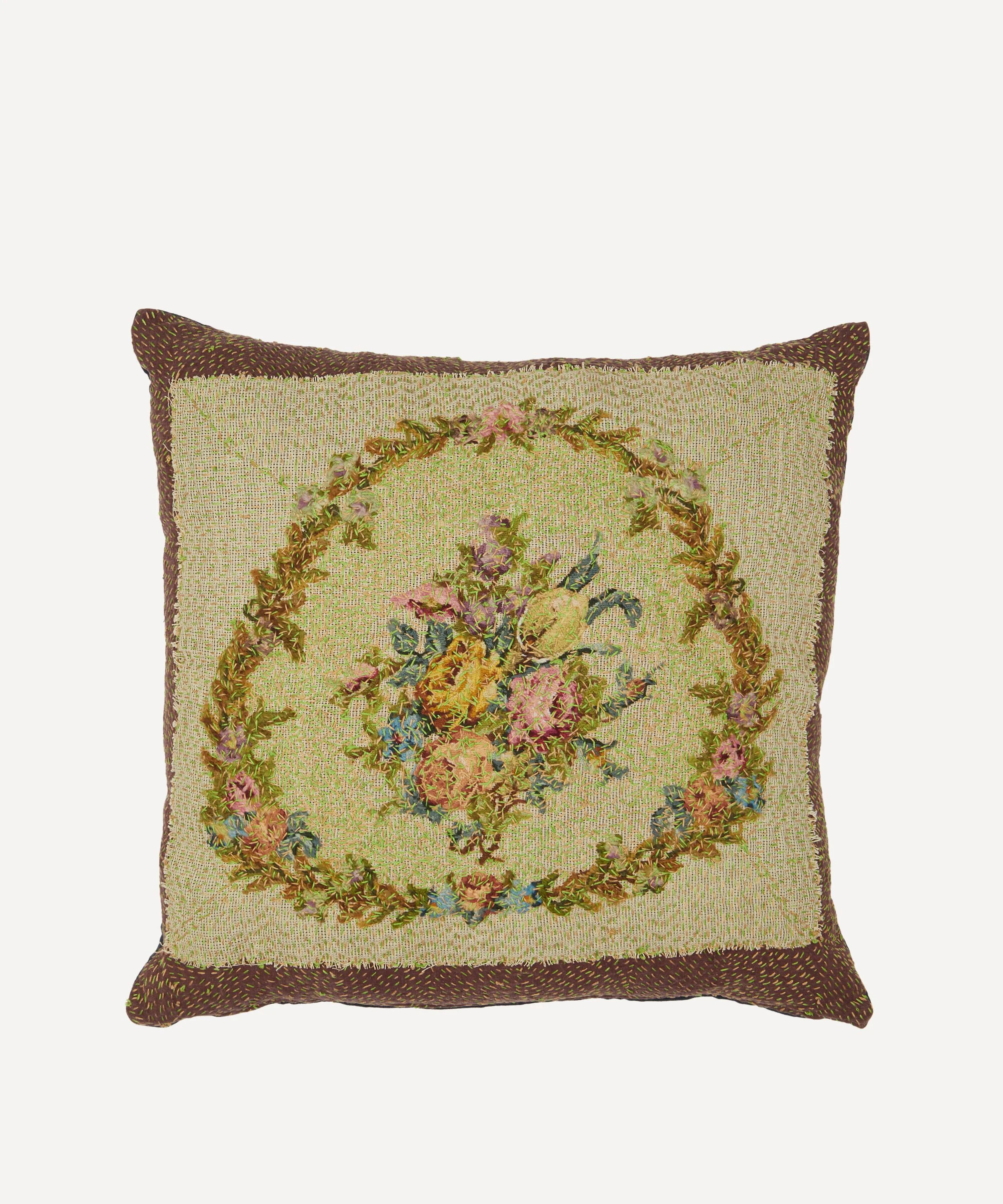 19th-Century Victorian Woollen Needlepoint Cushion 1246 - 1
