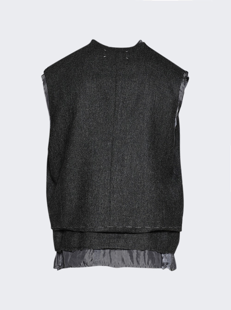 Maison Margiela Zip Gilet Dark Grey Melange outlook