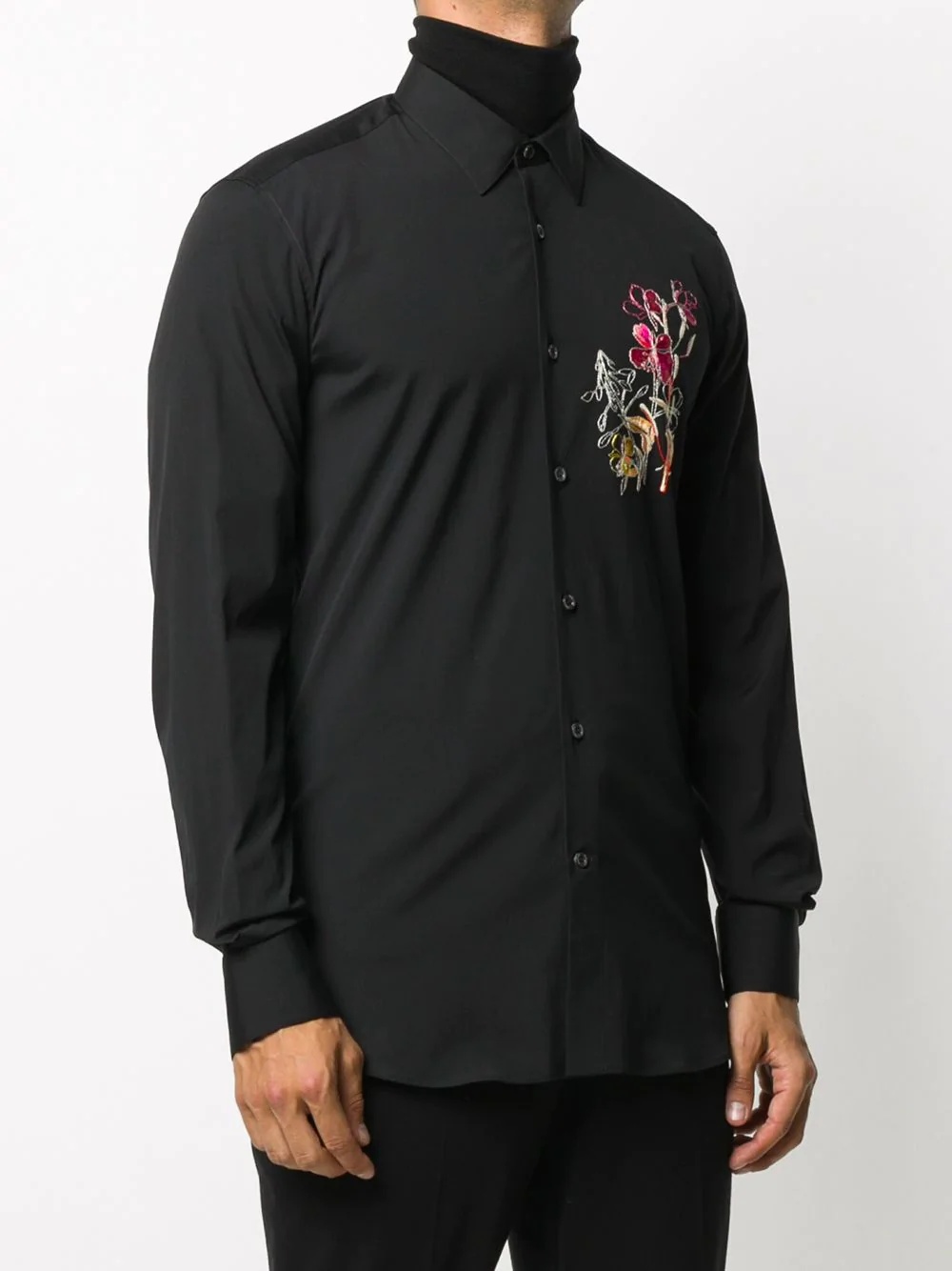 floral embroidered shirt - 3