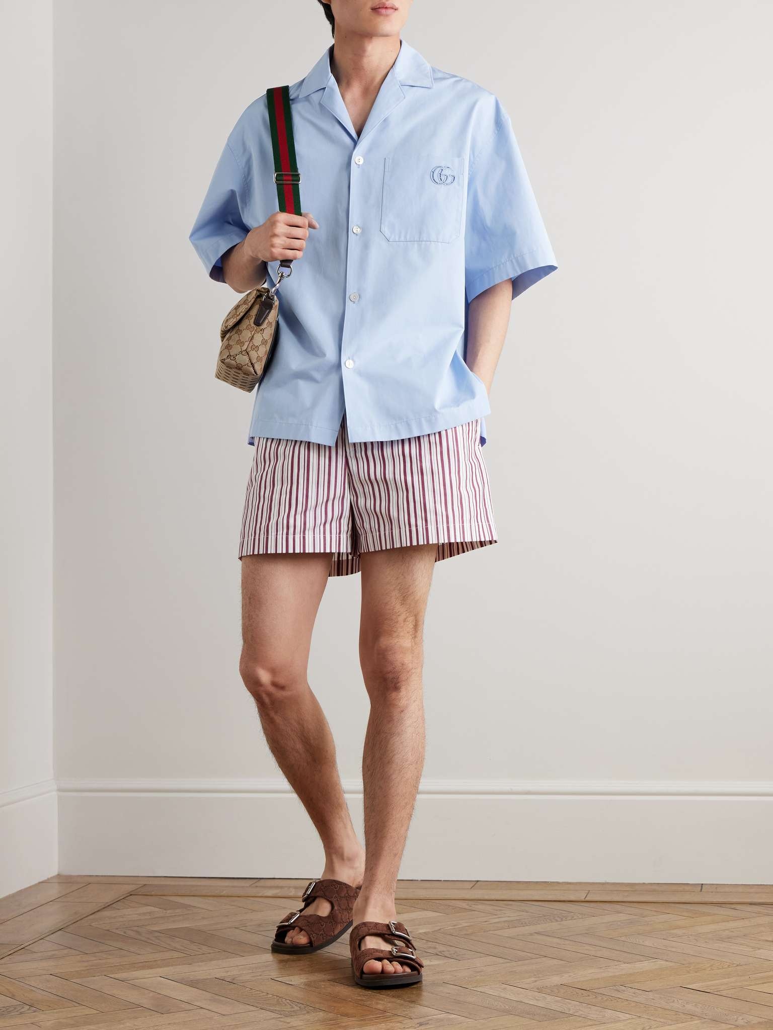 Straight-Leg Striped Cotton-Poplin Shorts - 2