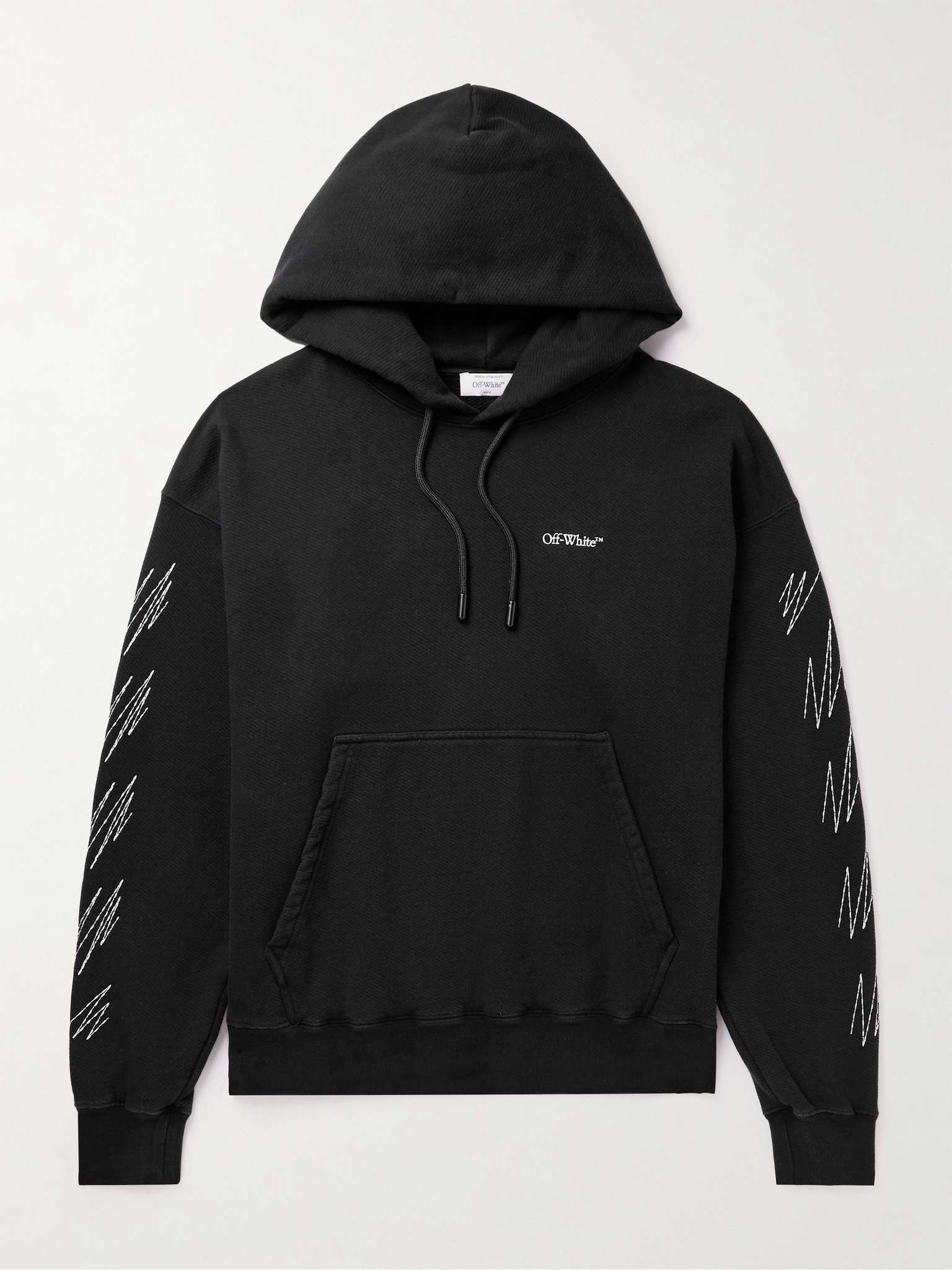 Embroidered cotton-jersey hoodie