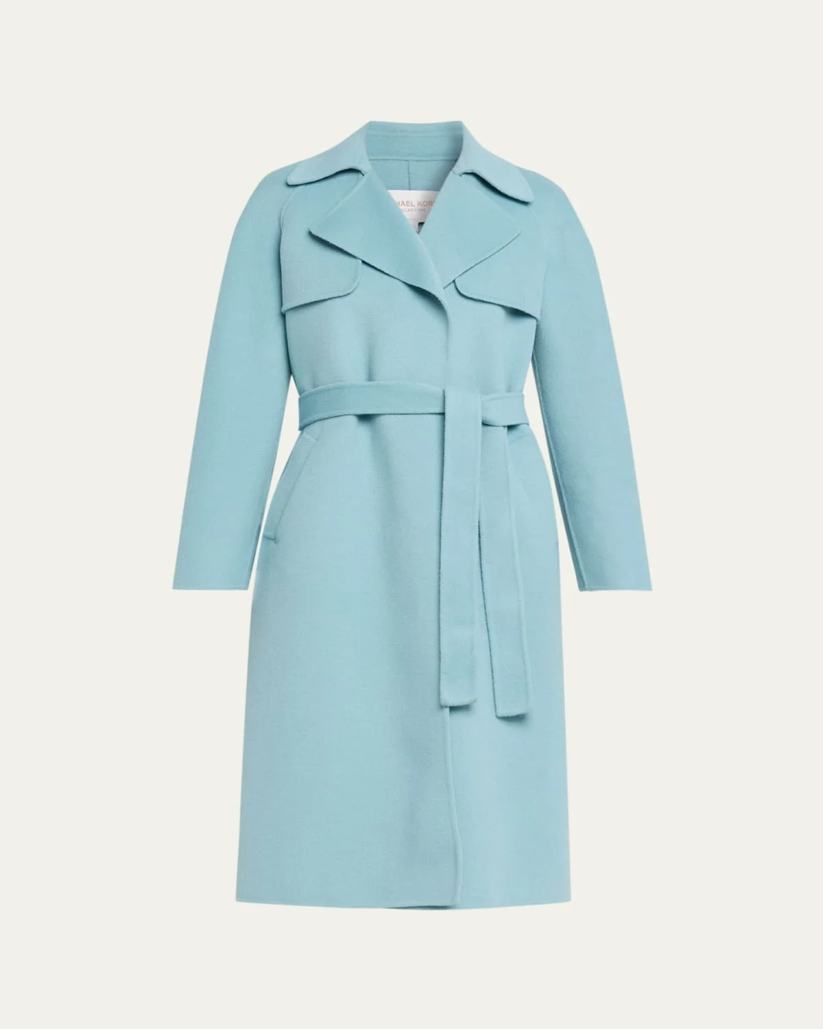 Wrap-Front Plush Wool Coat - 1
