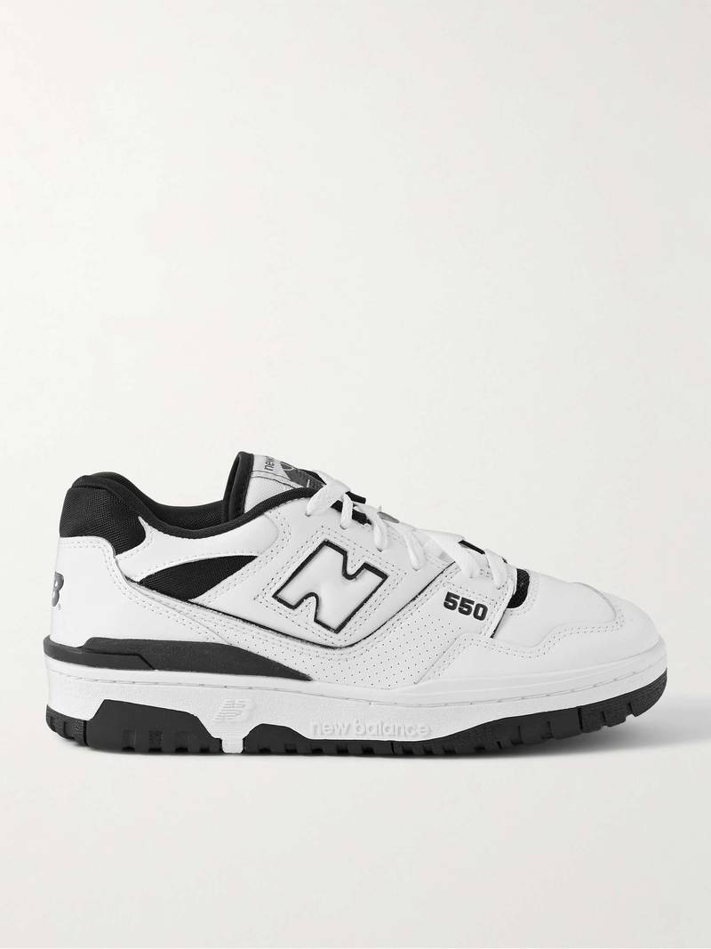550 Mesh-Trimmed Leather Sneakers - 1