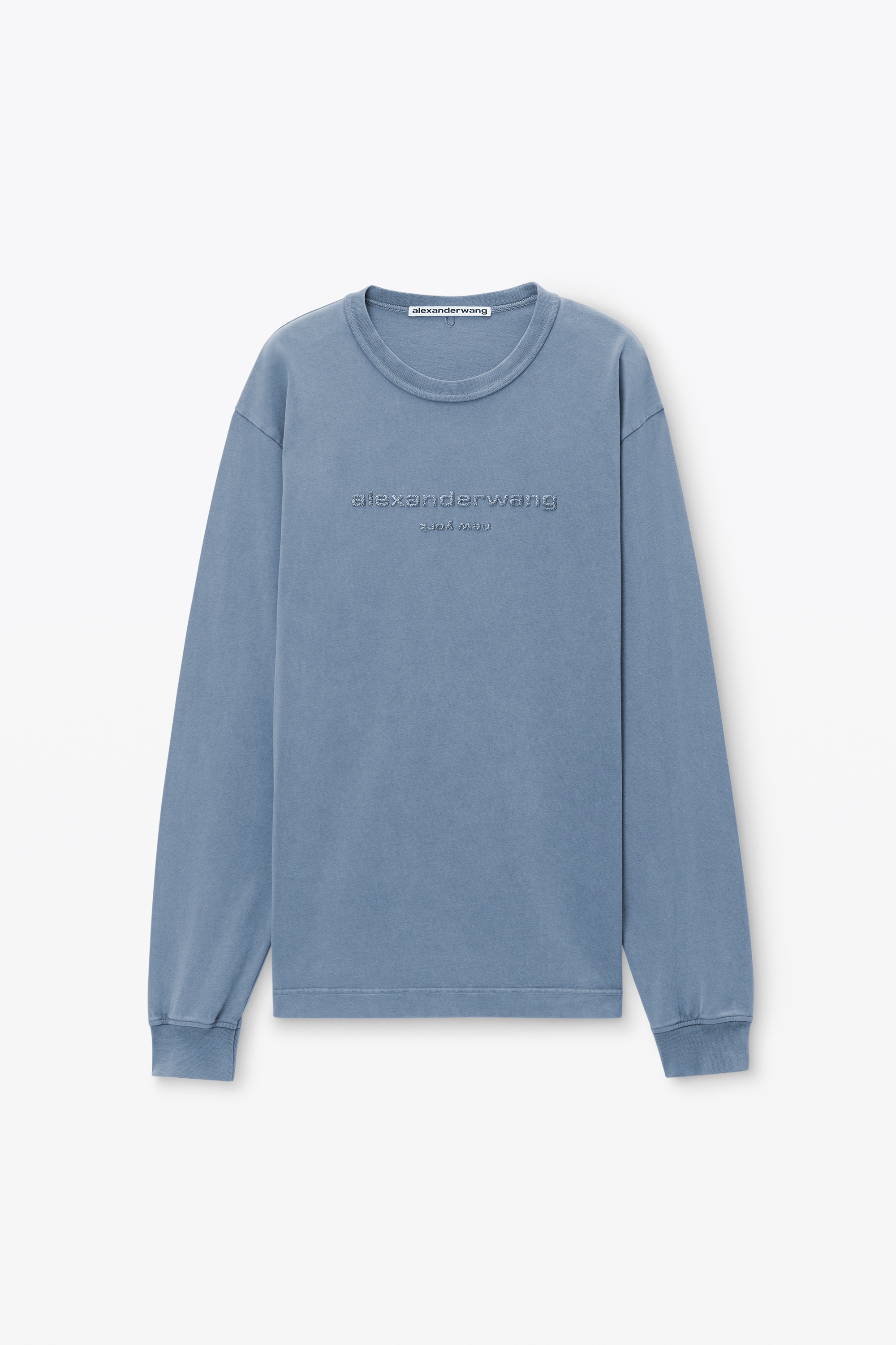 glitter puff logo long-sleeve tee in cotton - 1