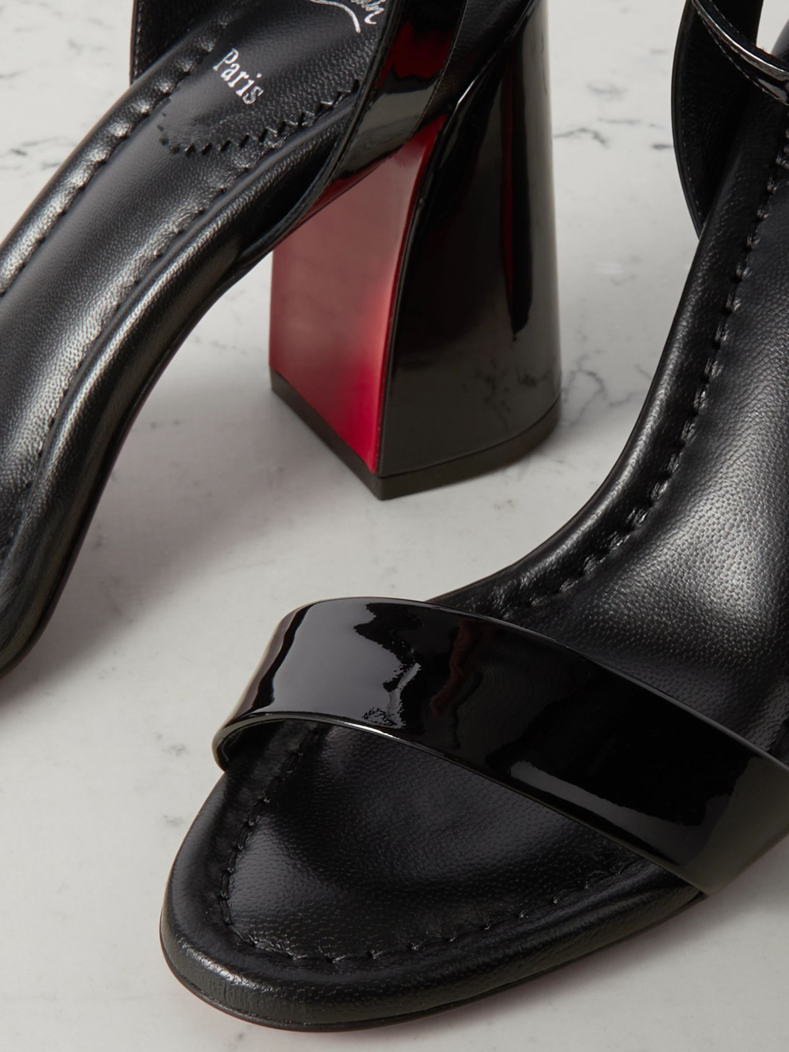 Miss Sabina 85 patent-leather sandals Black - 3