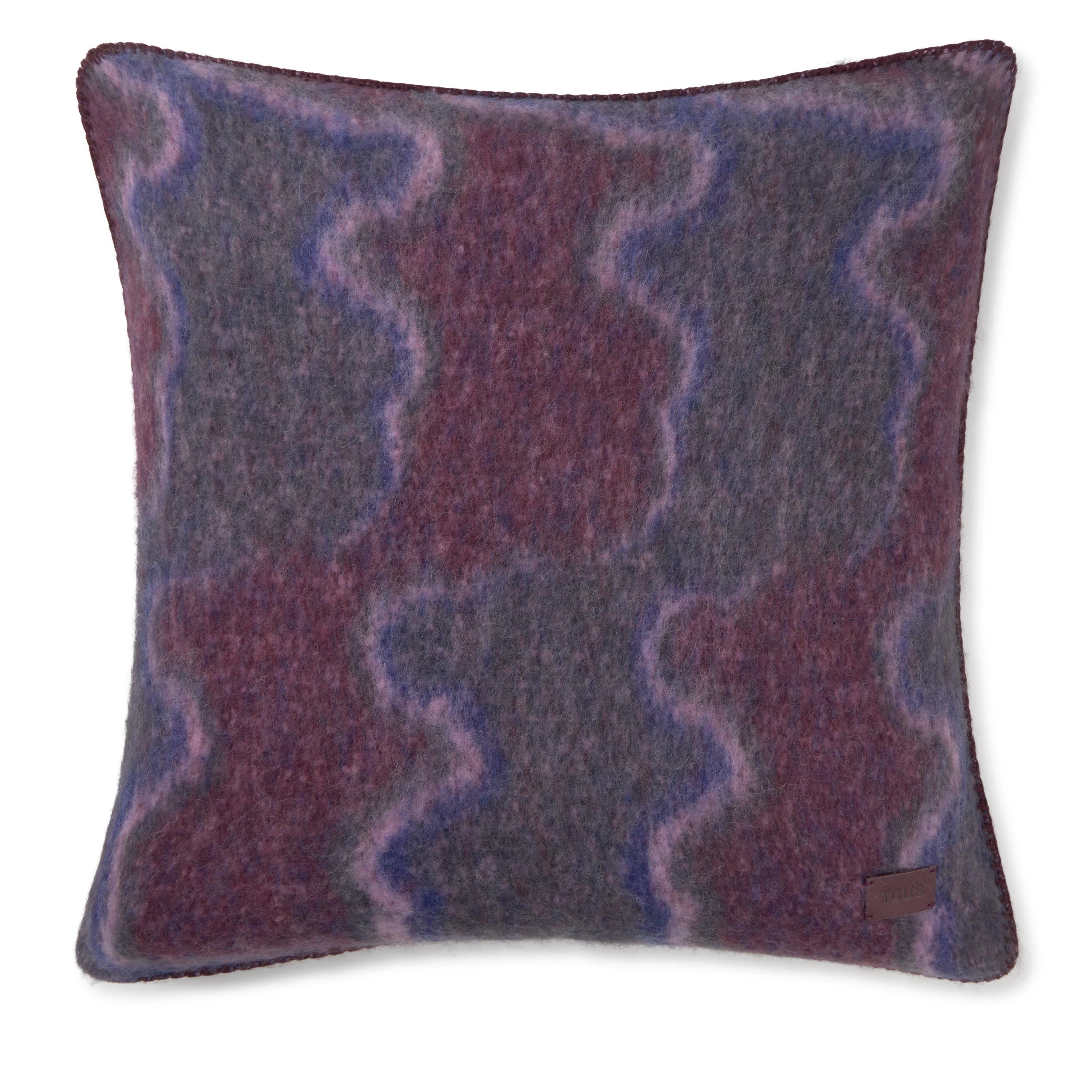 Dark gray and burgundy Cushion TOUS Bear Waves - 1