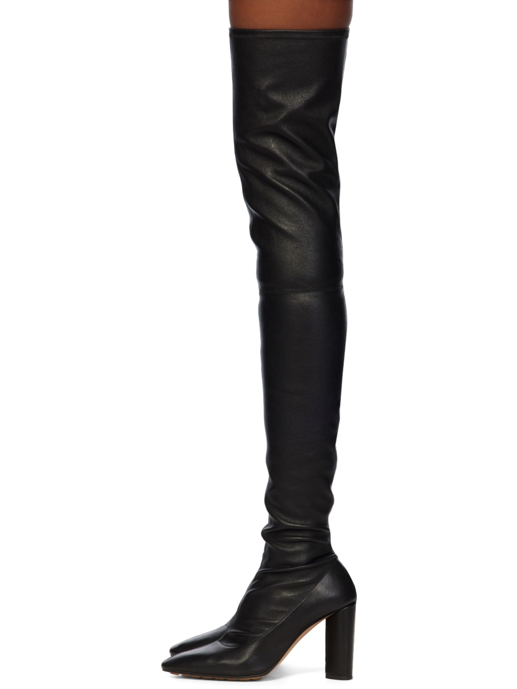 Black Tripod Over-The-Knee Boots - 3