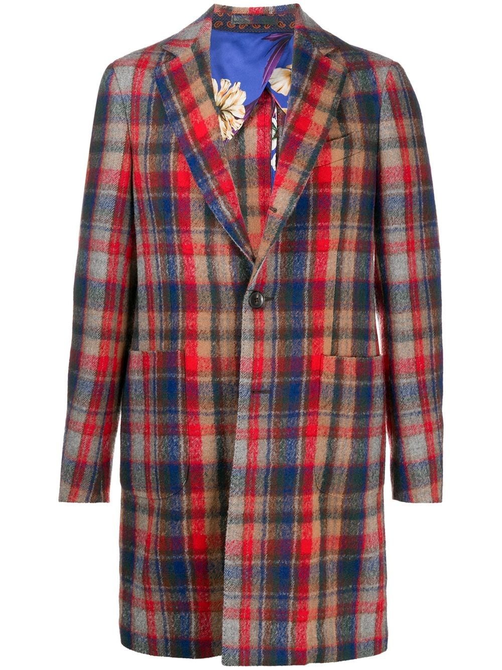 tartan wool coat - 1