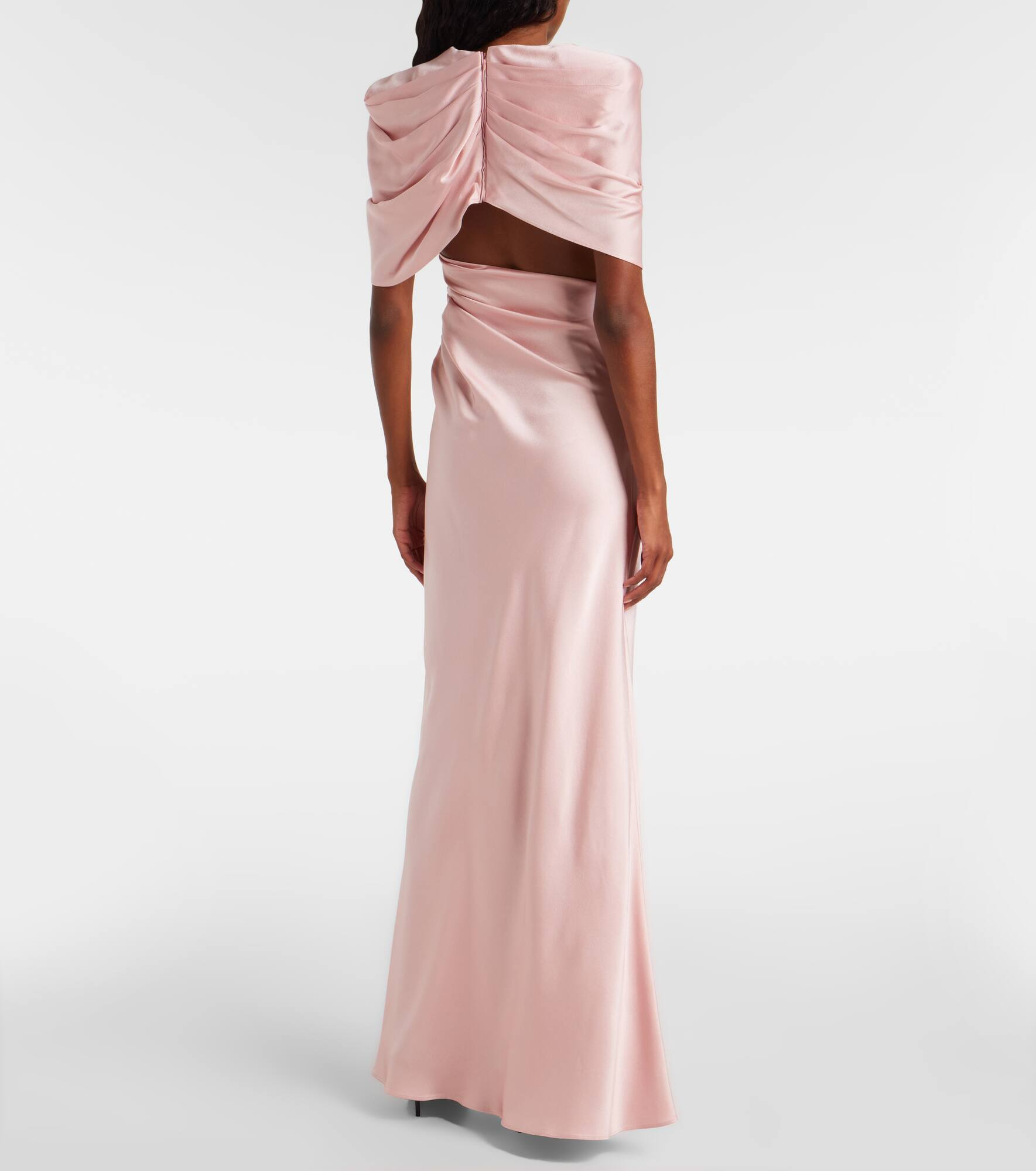 Draped satin gown - 3