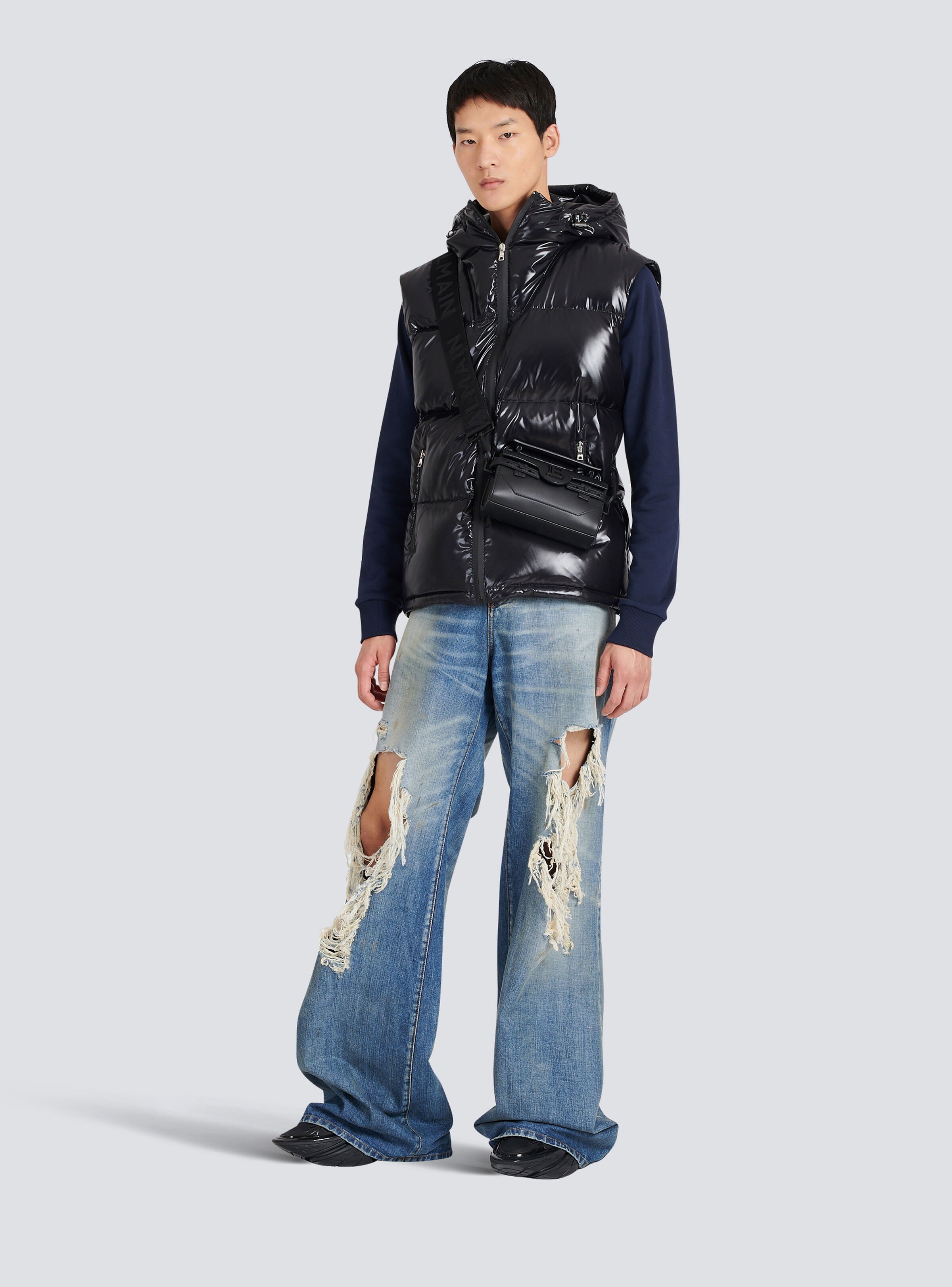 Hooded nylon quilted vest - 2