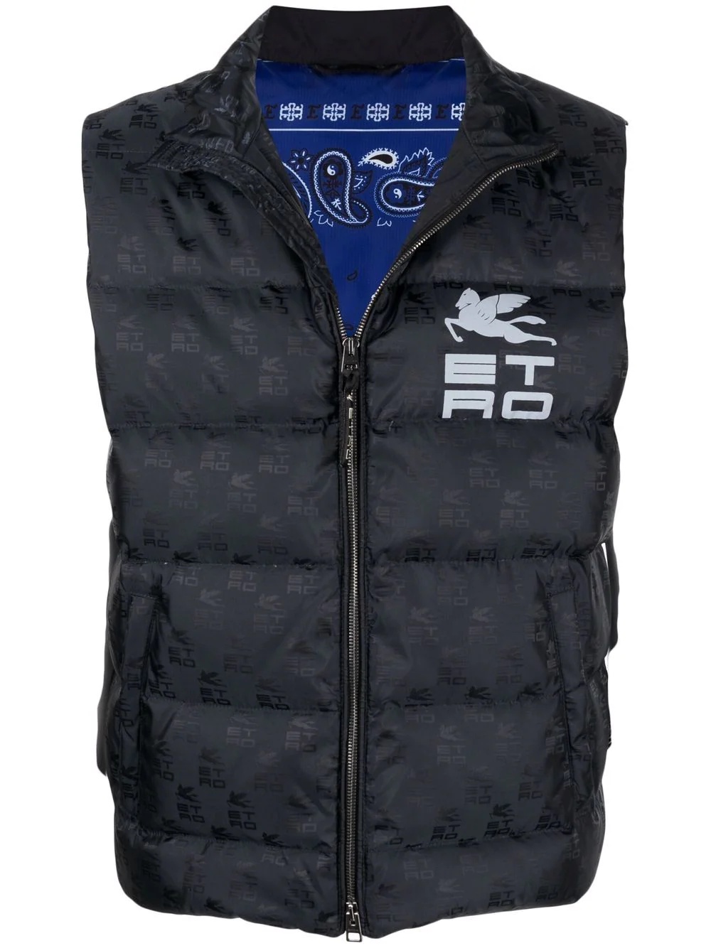 logo-print puffer vest - 1