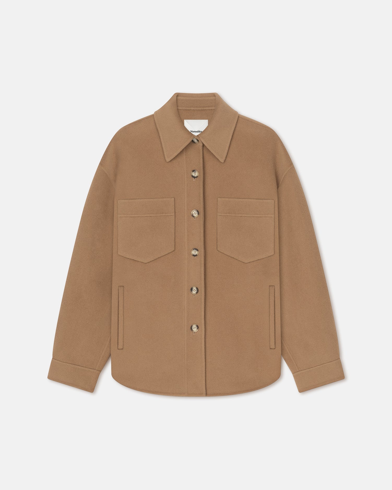 Double Wool Silk Overshirt - 1