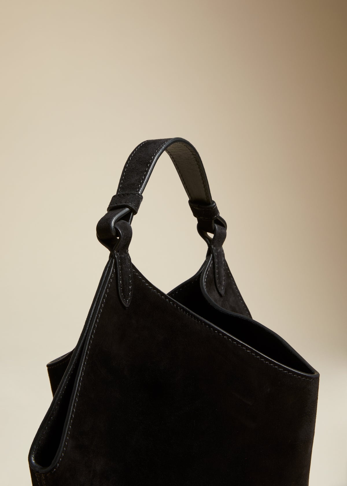 The Mini Lotus Bag in Black Suede - 4