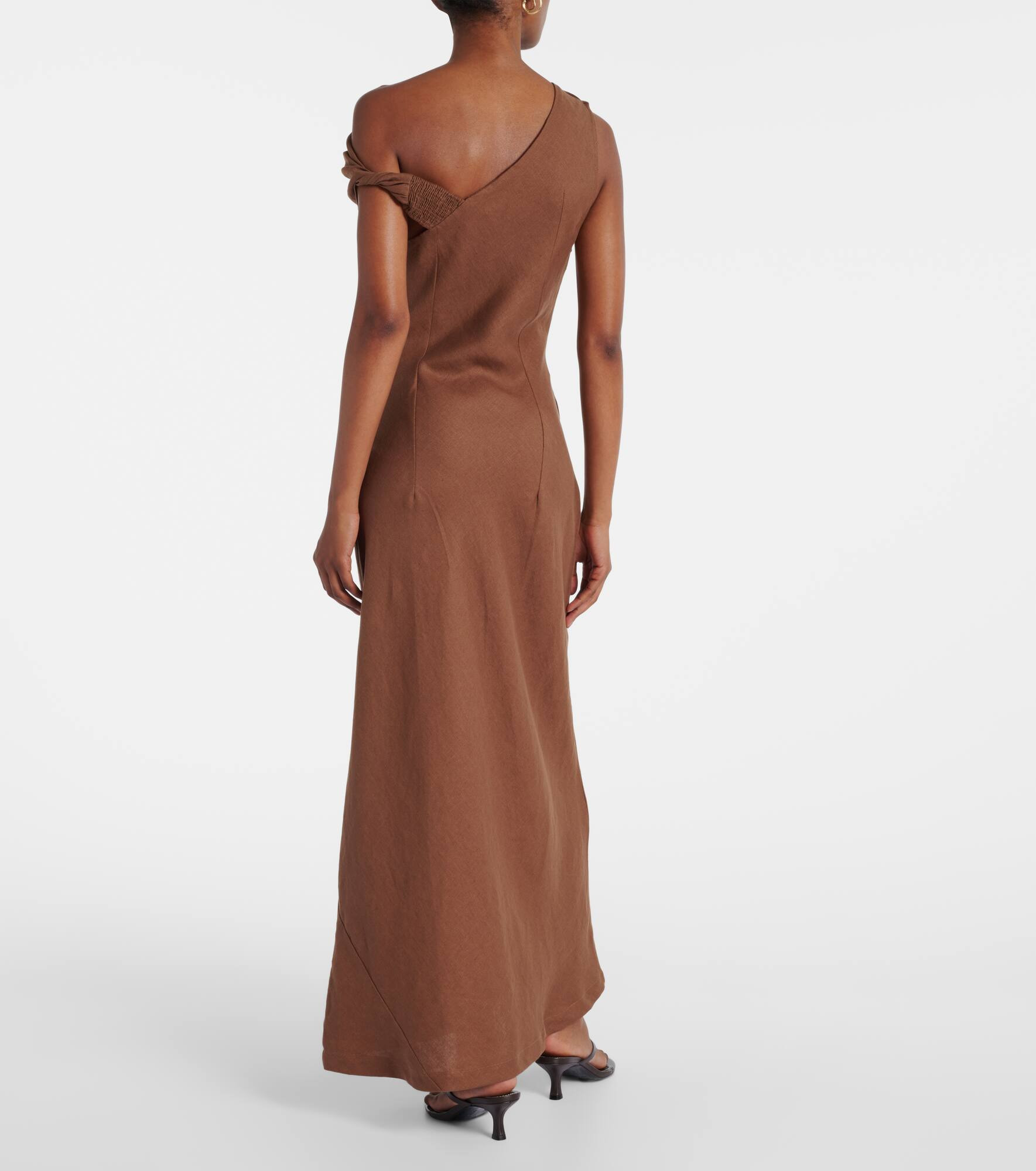 Suis asymmetric linen maxi dress - 3