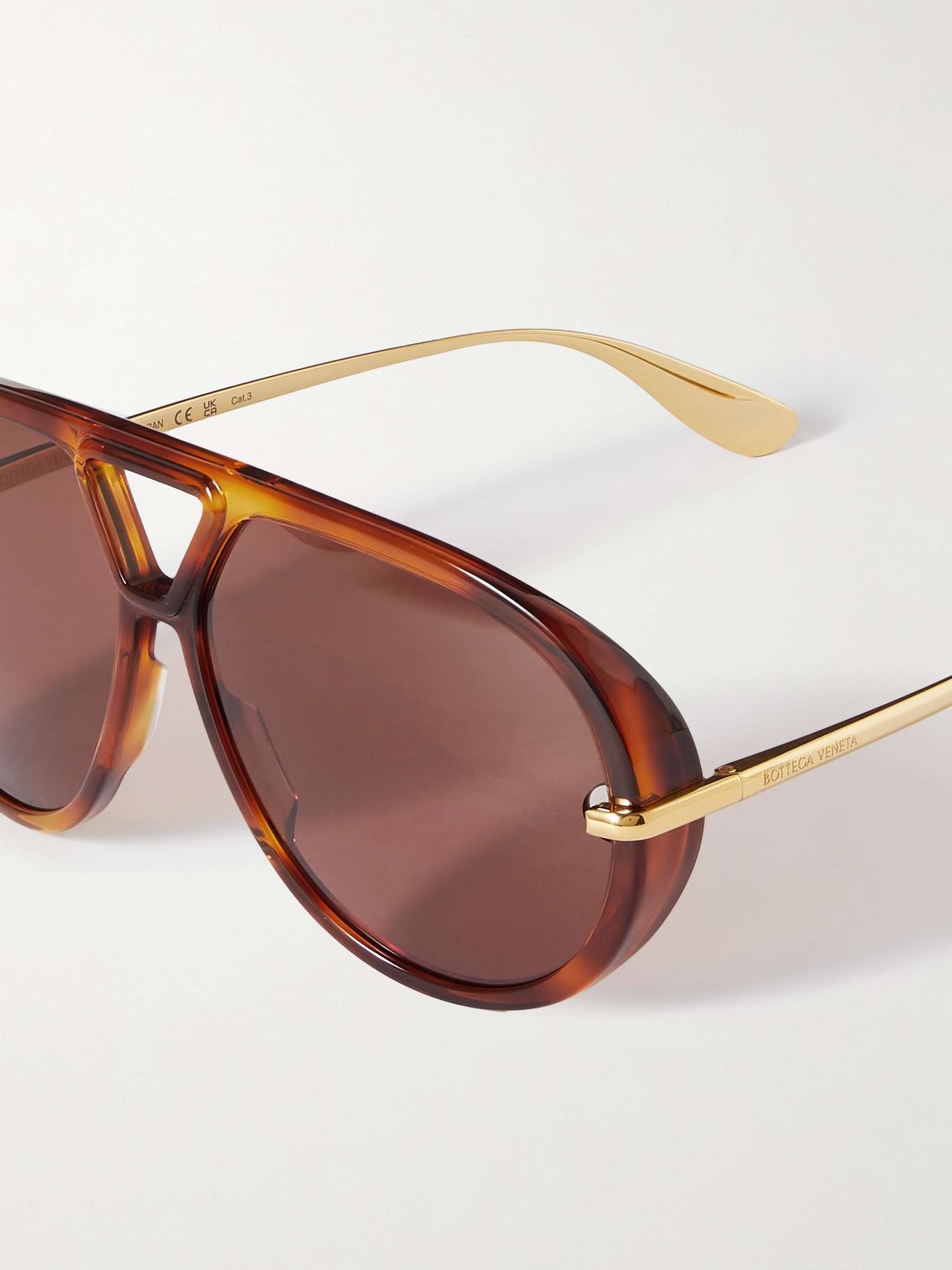 Drop oversized aviator-style tortoiseshell recycled-acetate and gold-tone sunglasses - 4
