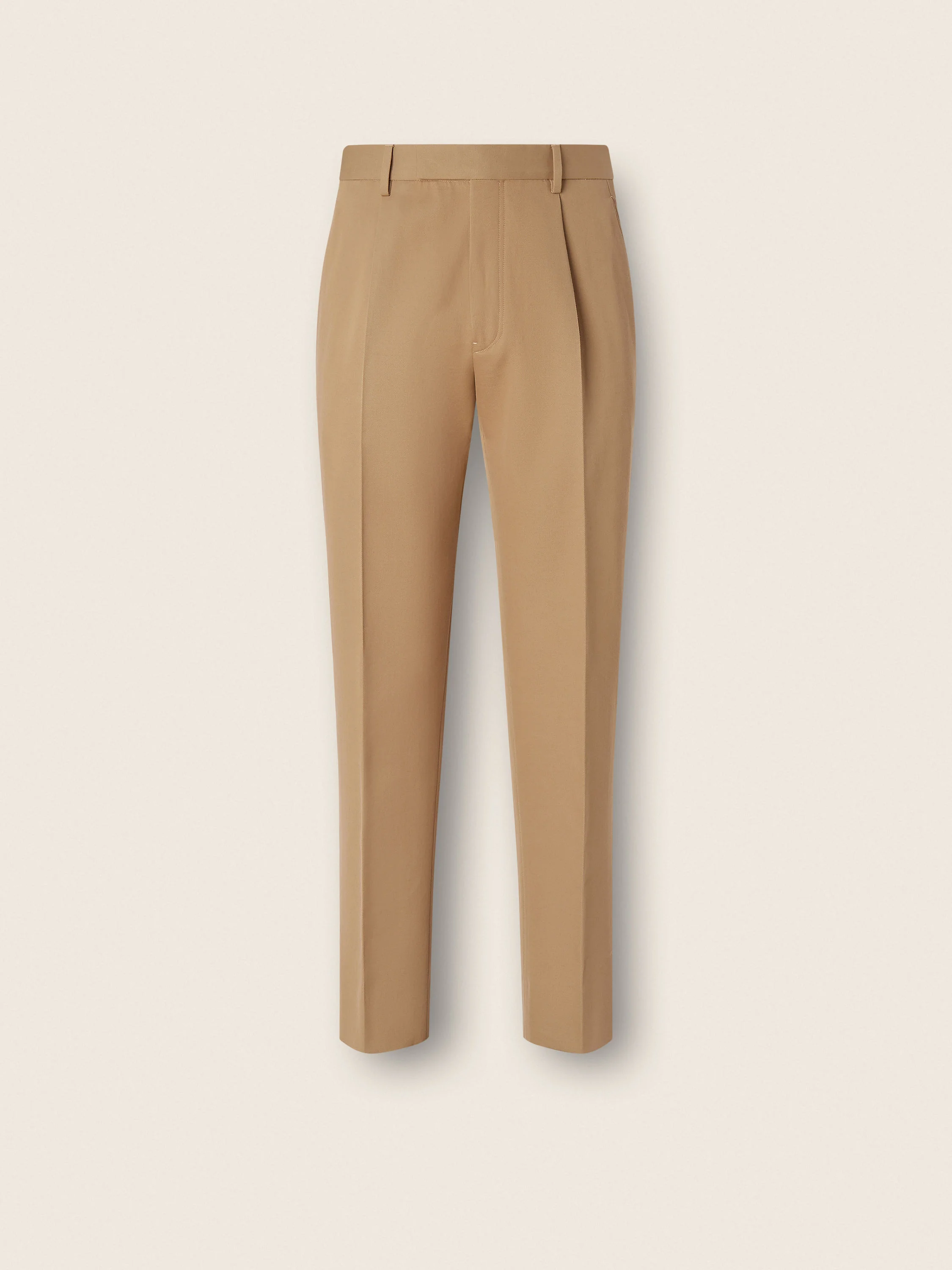 BEIGE COTTON AND WOOL PANTS - 1