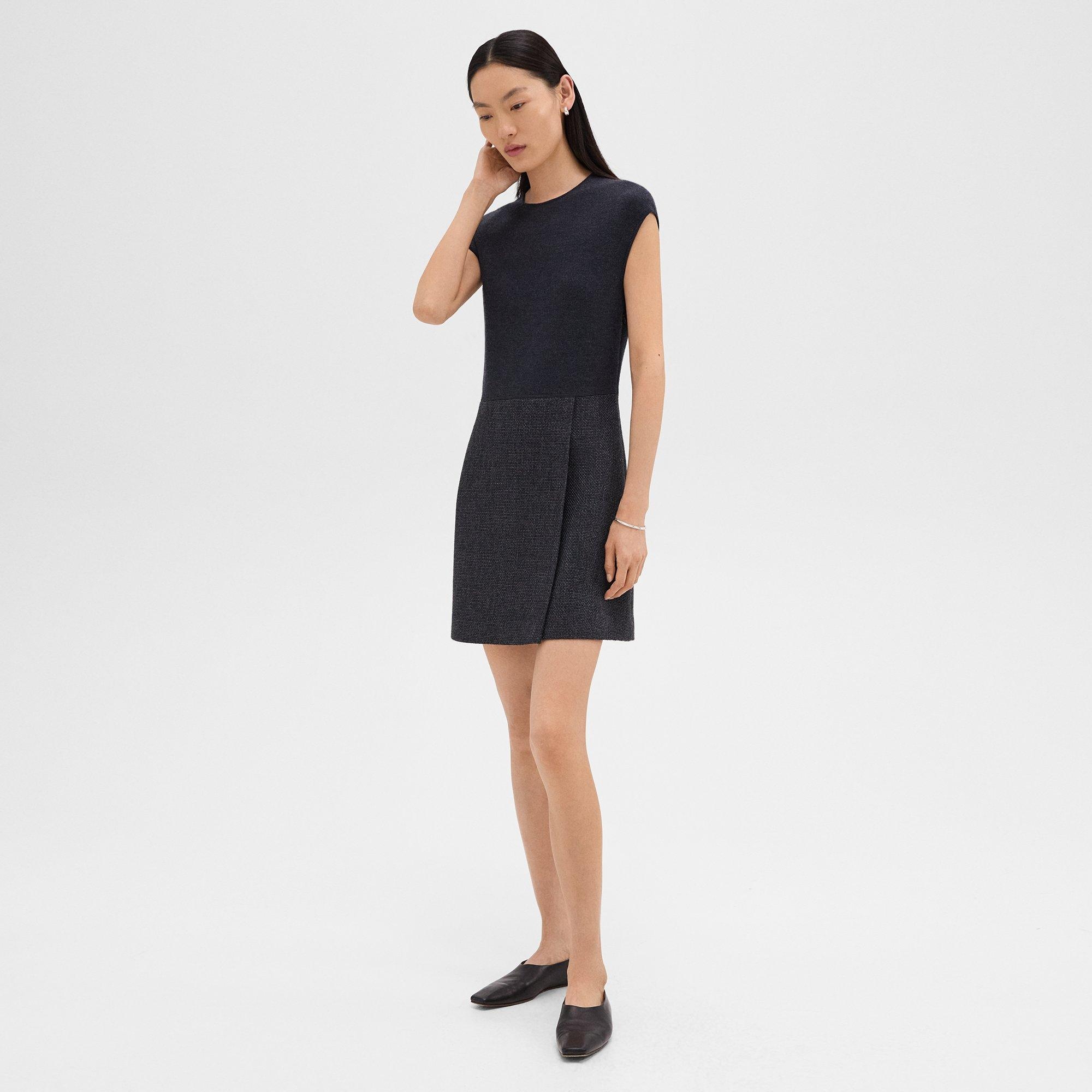 Mini Wrap Dress in Tweed - 2