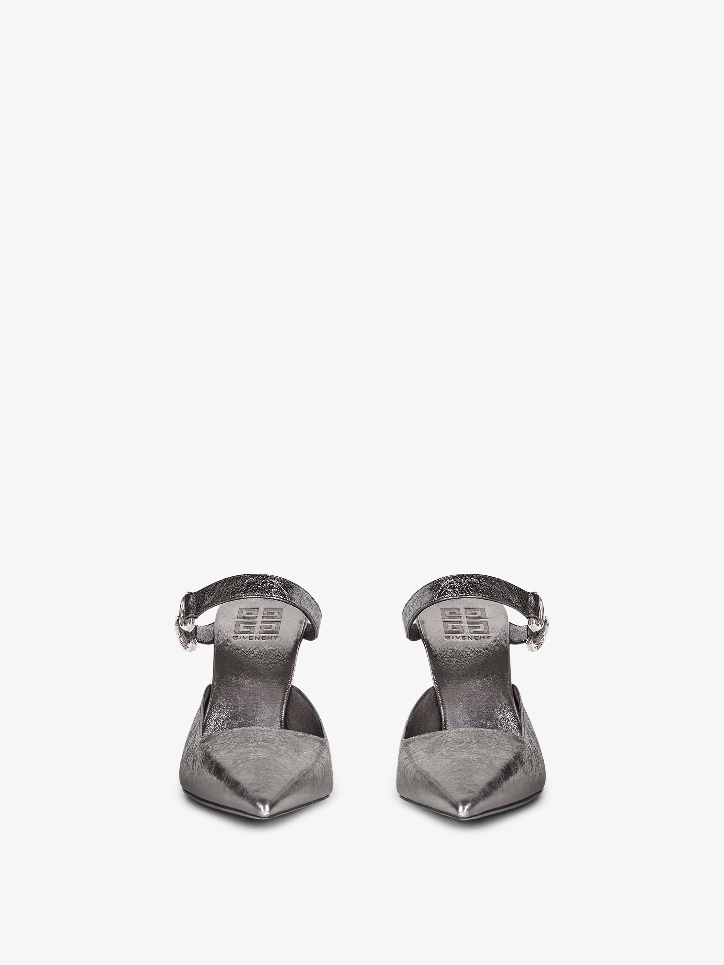 VOYOU SLINGBACKS IN LAMINATED LEATHER - 3
