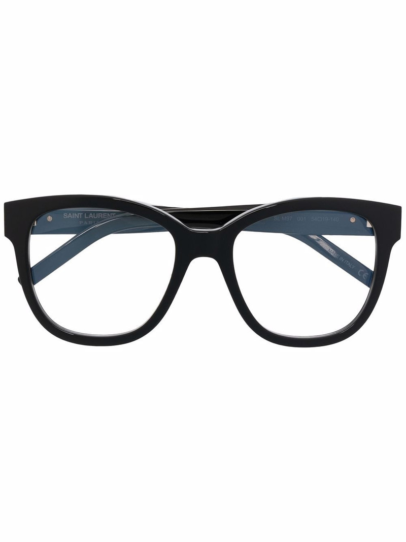 polished-effect oversize-frame glasses 1