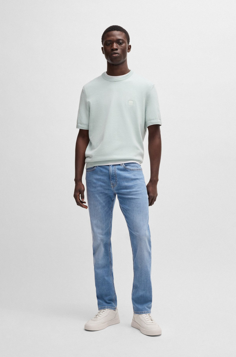 BOSS DELAWARE SLIM-FIT JEANS IN BLUE SOFT-MOTION DENIM outlook
