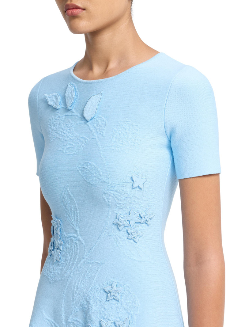 Women's Porcelain Flower Embroidered Minidress - Cerulean 6