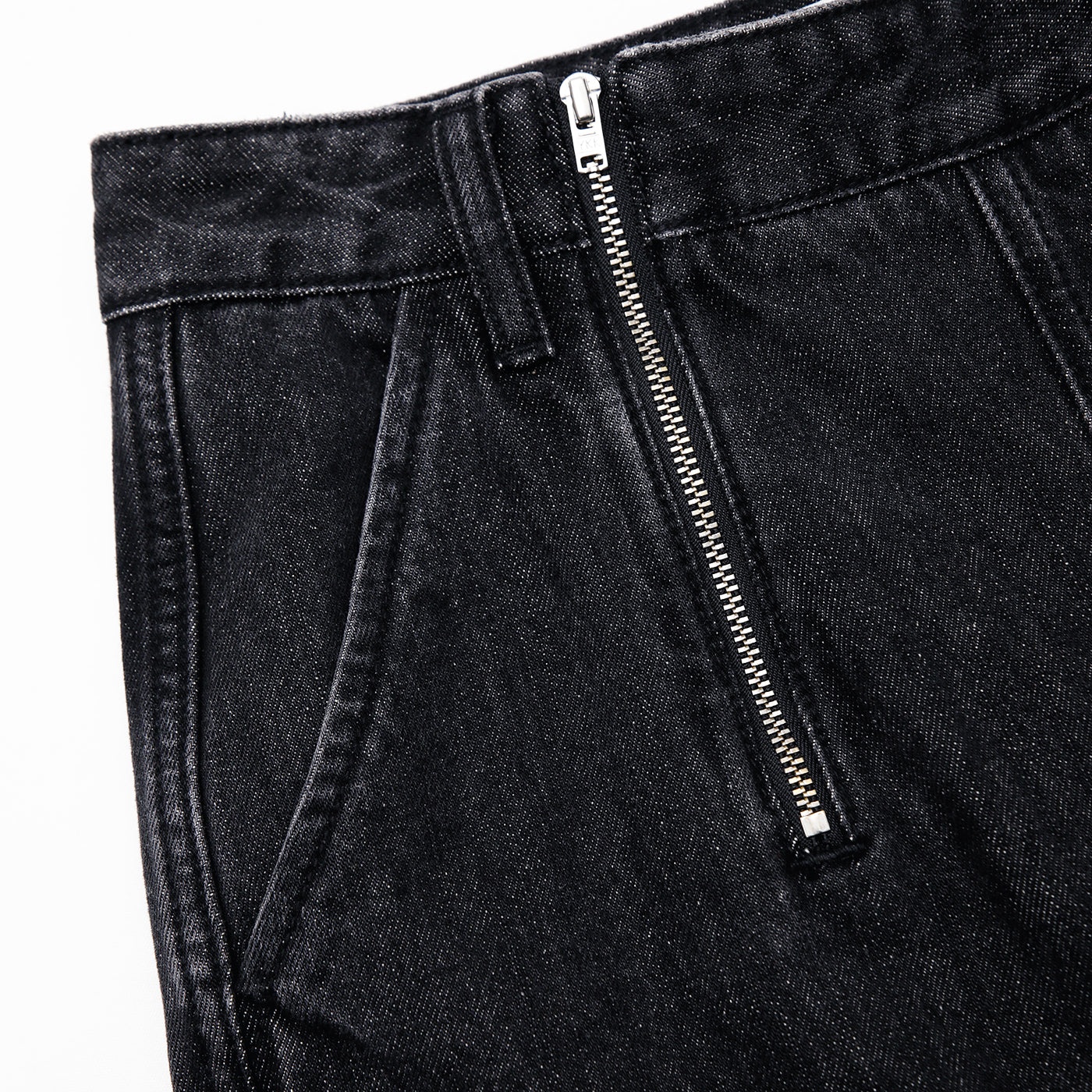 Black Wide Leg Stitch Detail Jeans - 5