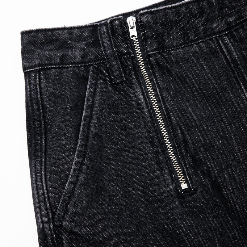 Black Wide Leg Stitch Detail Jeans 5