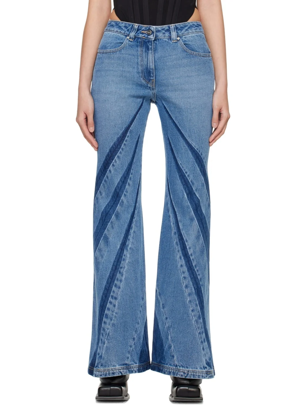 Blue Darted Jeans - 1