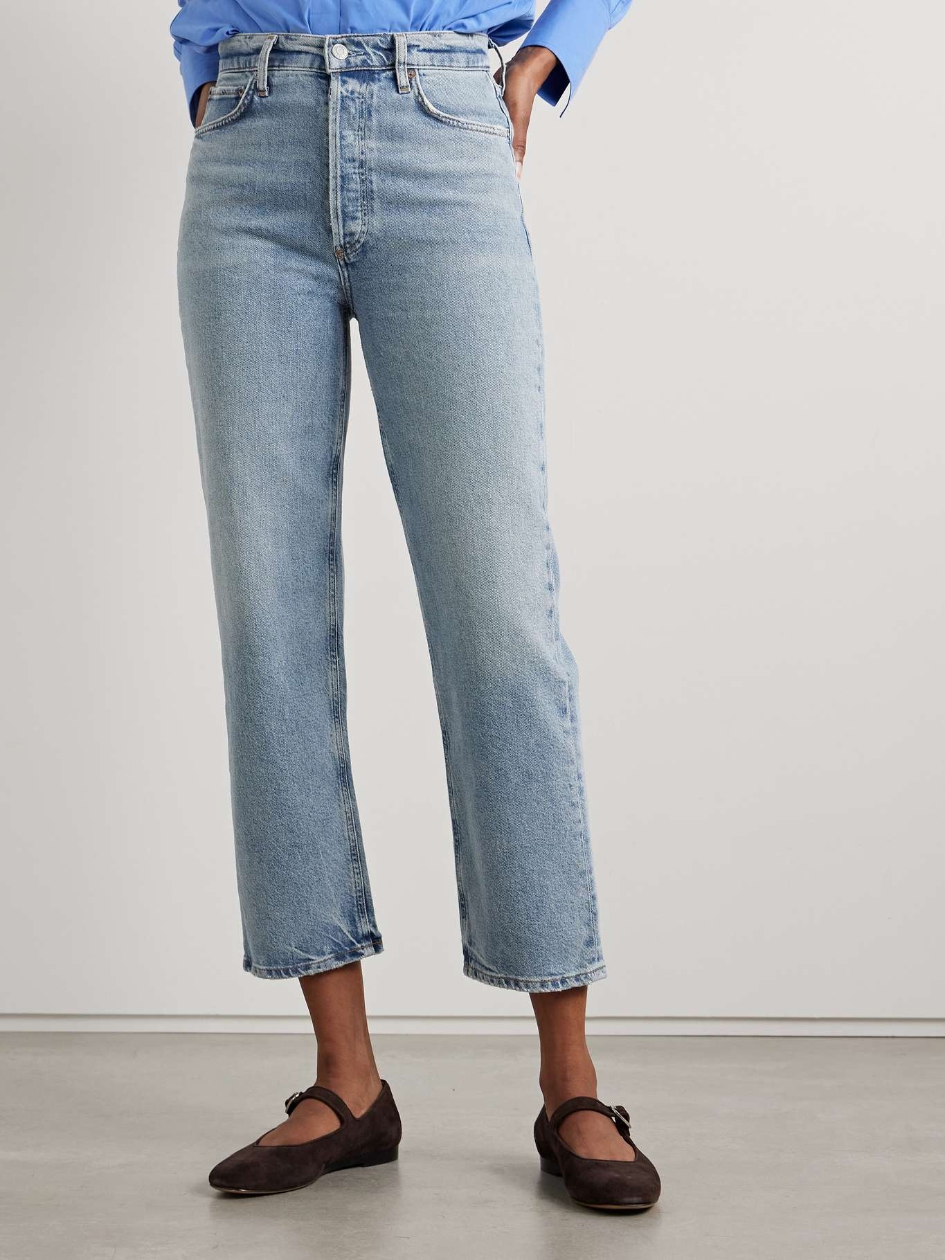 '90s Pinch Waist cropped high-rise straight-leg jeans Mid denim - 3