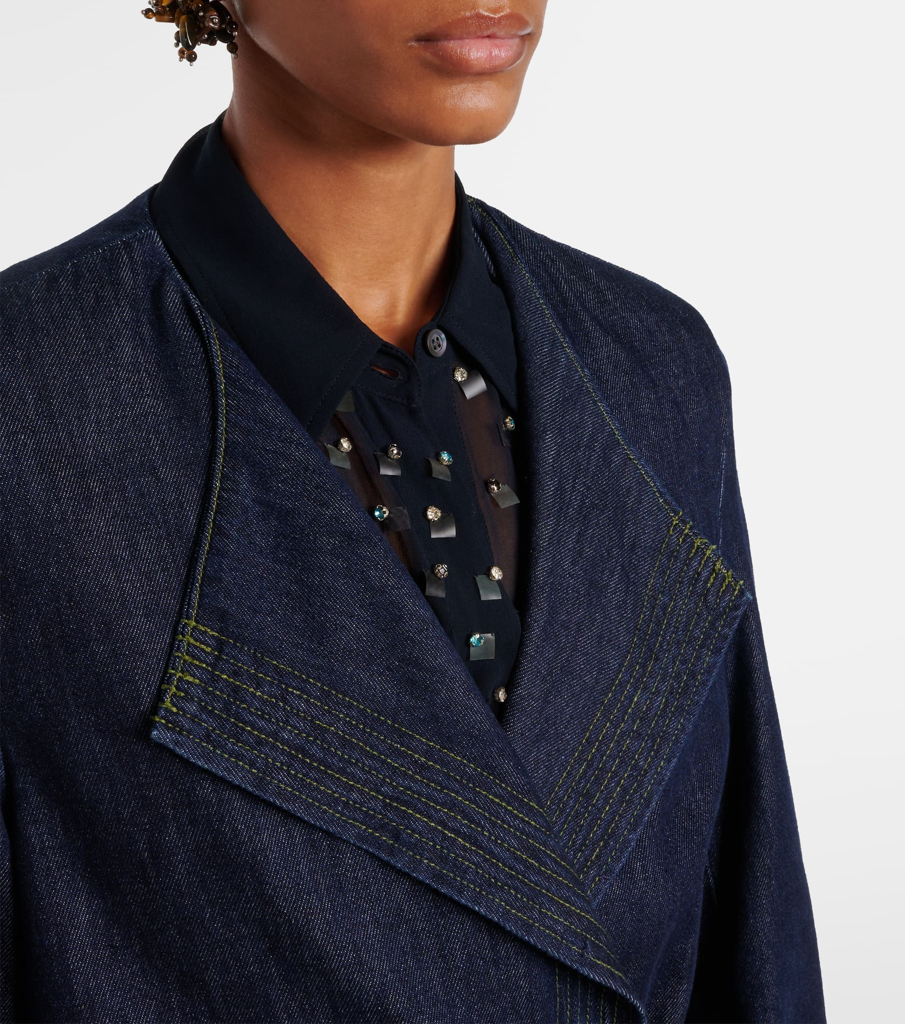 Denim wrap coat - 4