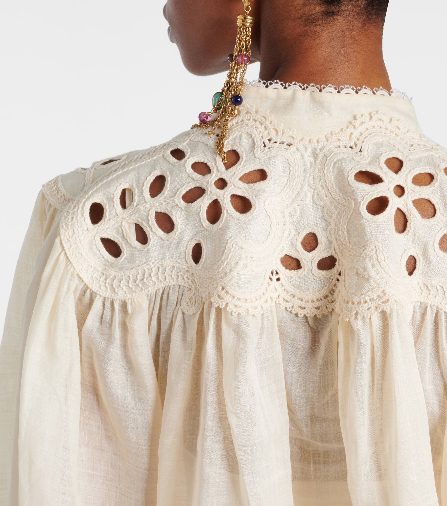 Coco embroidered ramie blouse - 6