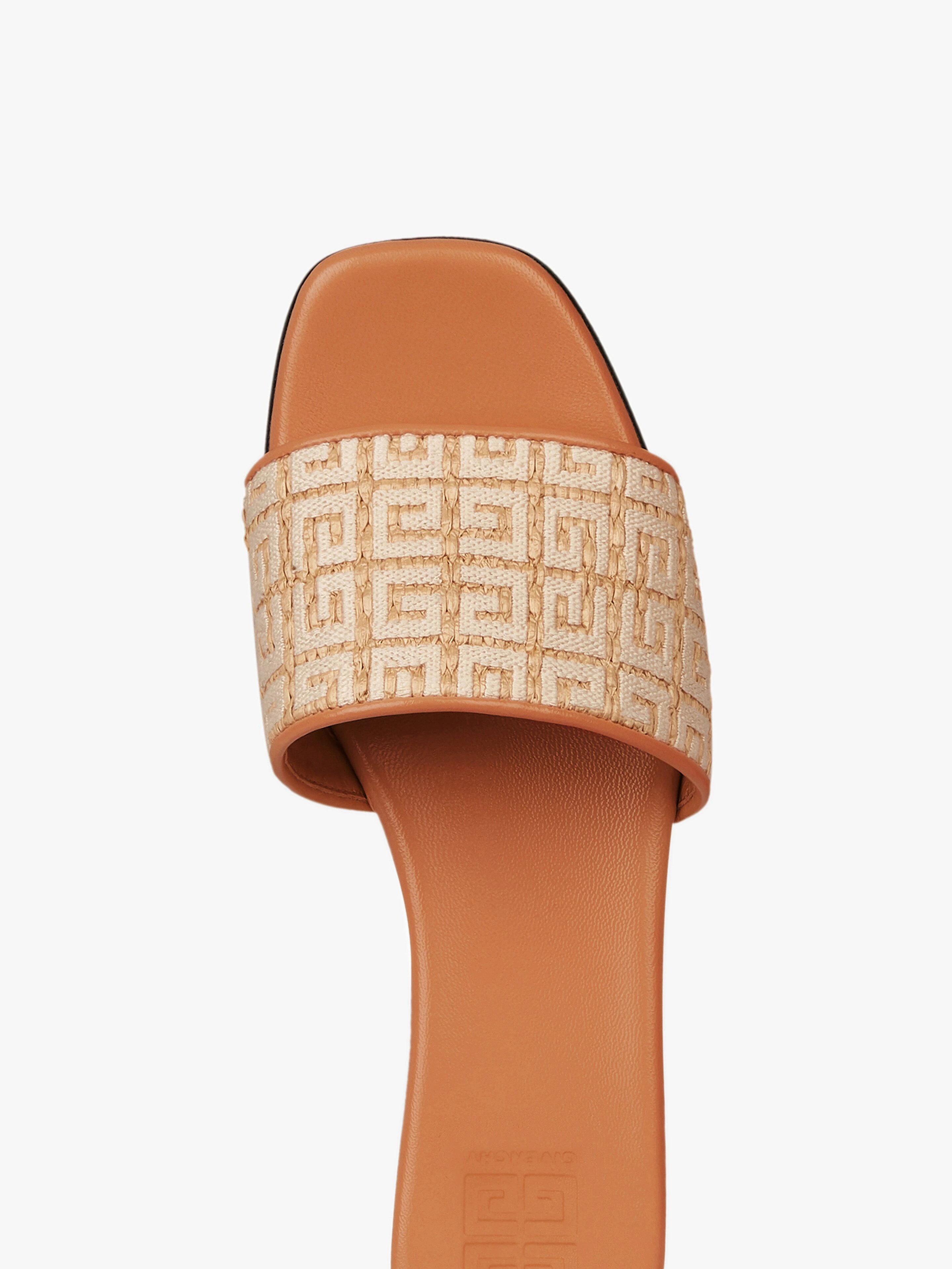 FLAT SANDALS IN 4G EMBROIDERED RAFFIA - 5