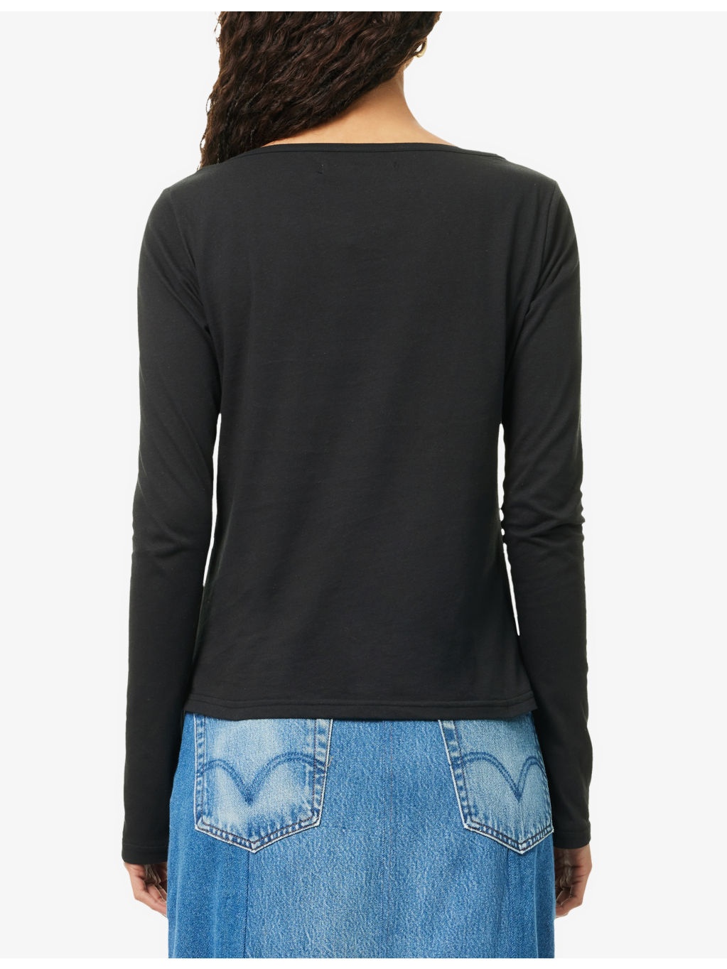 Doilie Embroidered-Patch Long-Sleeve Cotton-Jersey Top - 4
