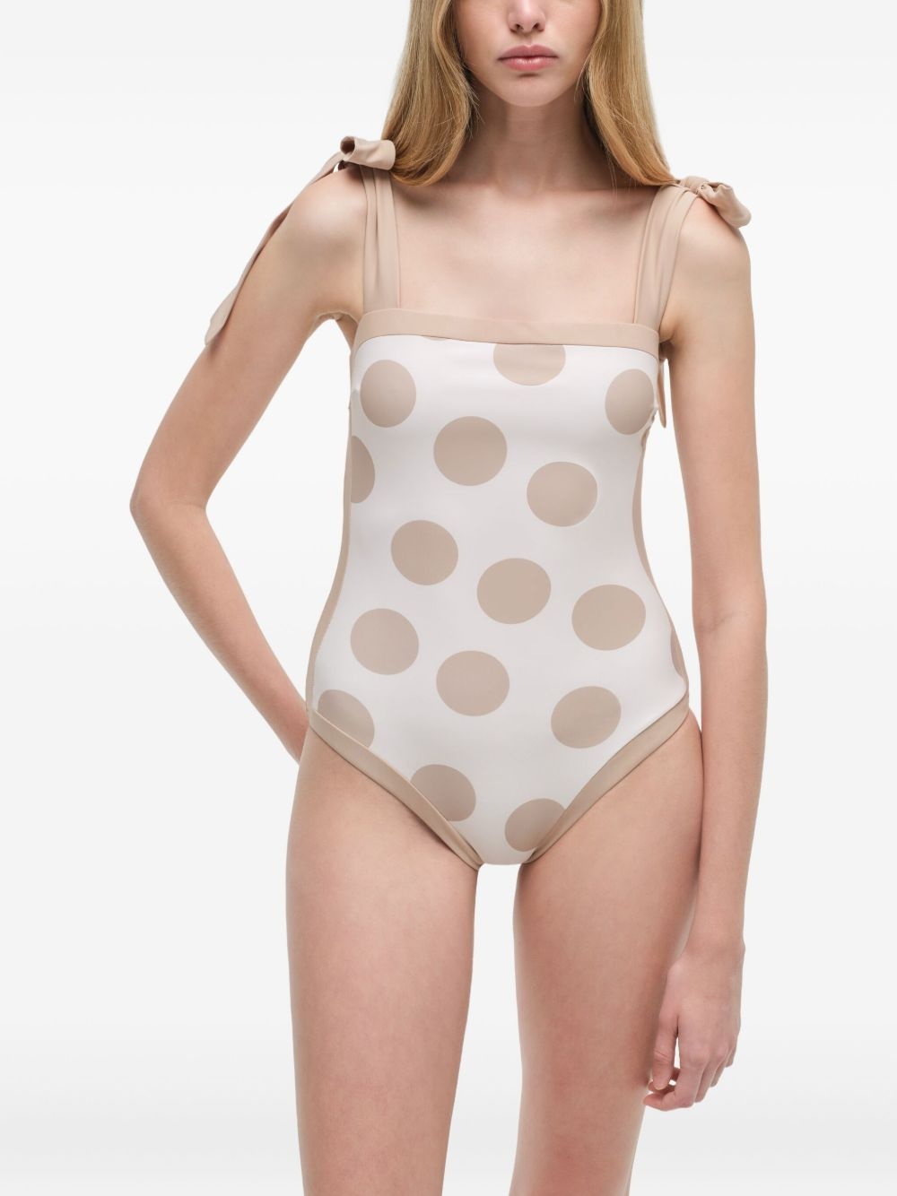 polka-dot tie-detail swimsuit - 5