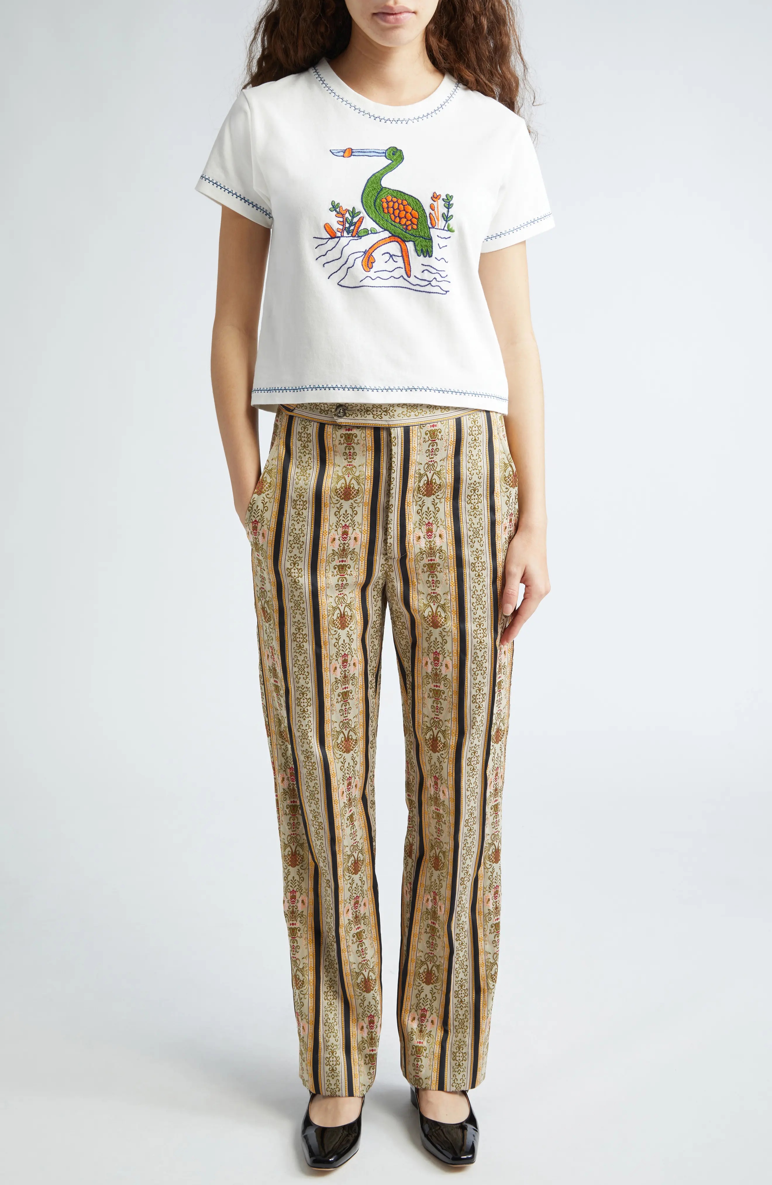 Floret Brocade Trousers - 2