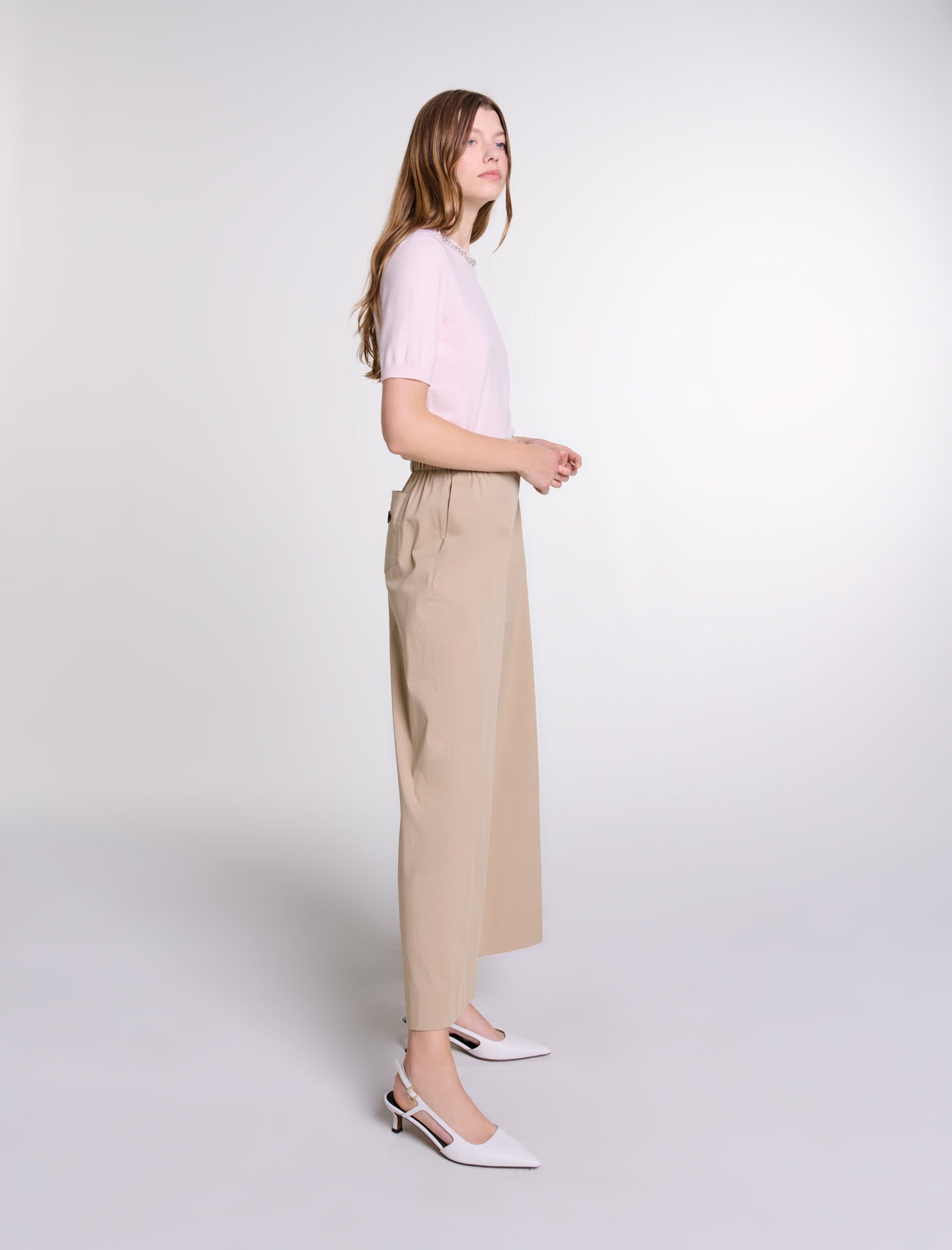 Wide-leg cotton trousers - 3