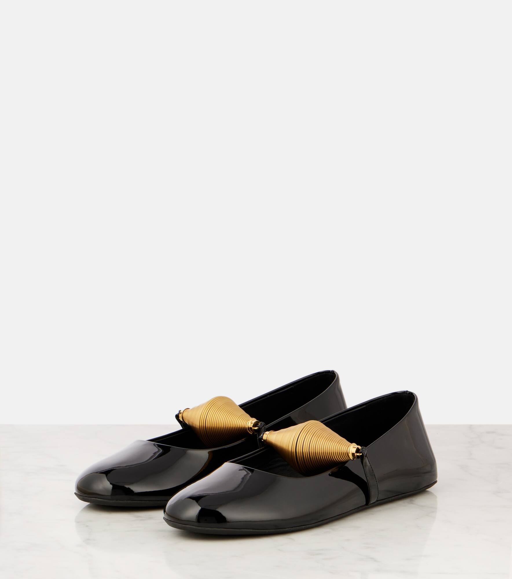 Jewel patent leather ballet flats - 4