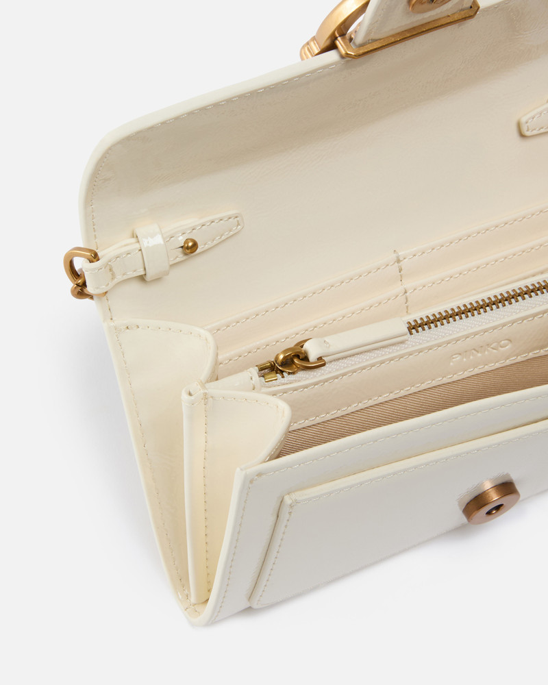 GLOSSY WALLET WITH SHOULDER STRAP WITH BIRD BUCKLE 4