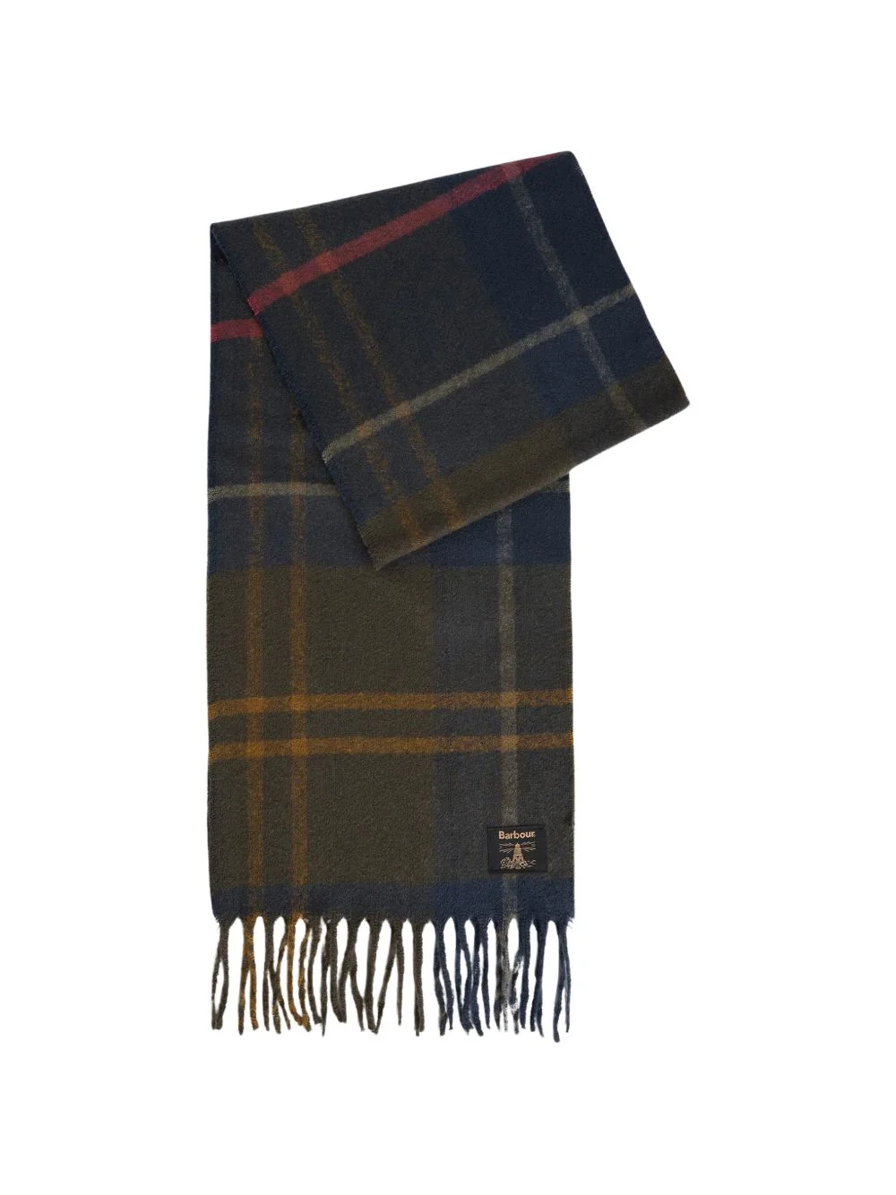 Yorklane tartan-pattern fringed scarf - 1