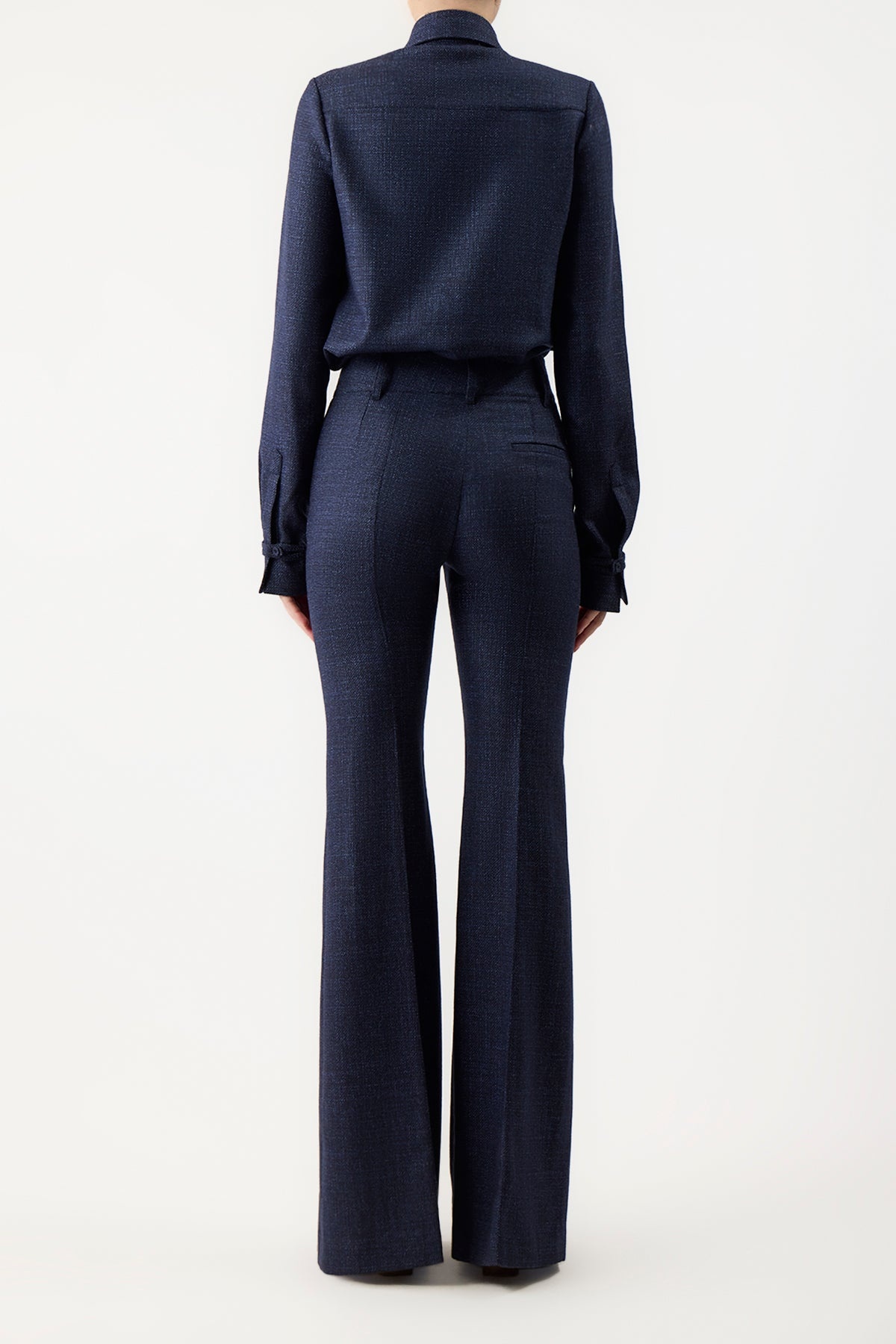 Rhein Pant in Dark Navy & Black Virgin Wool - 4