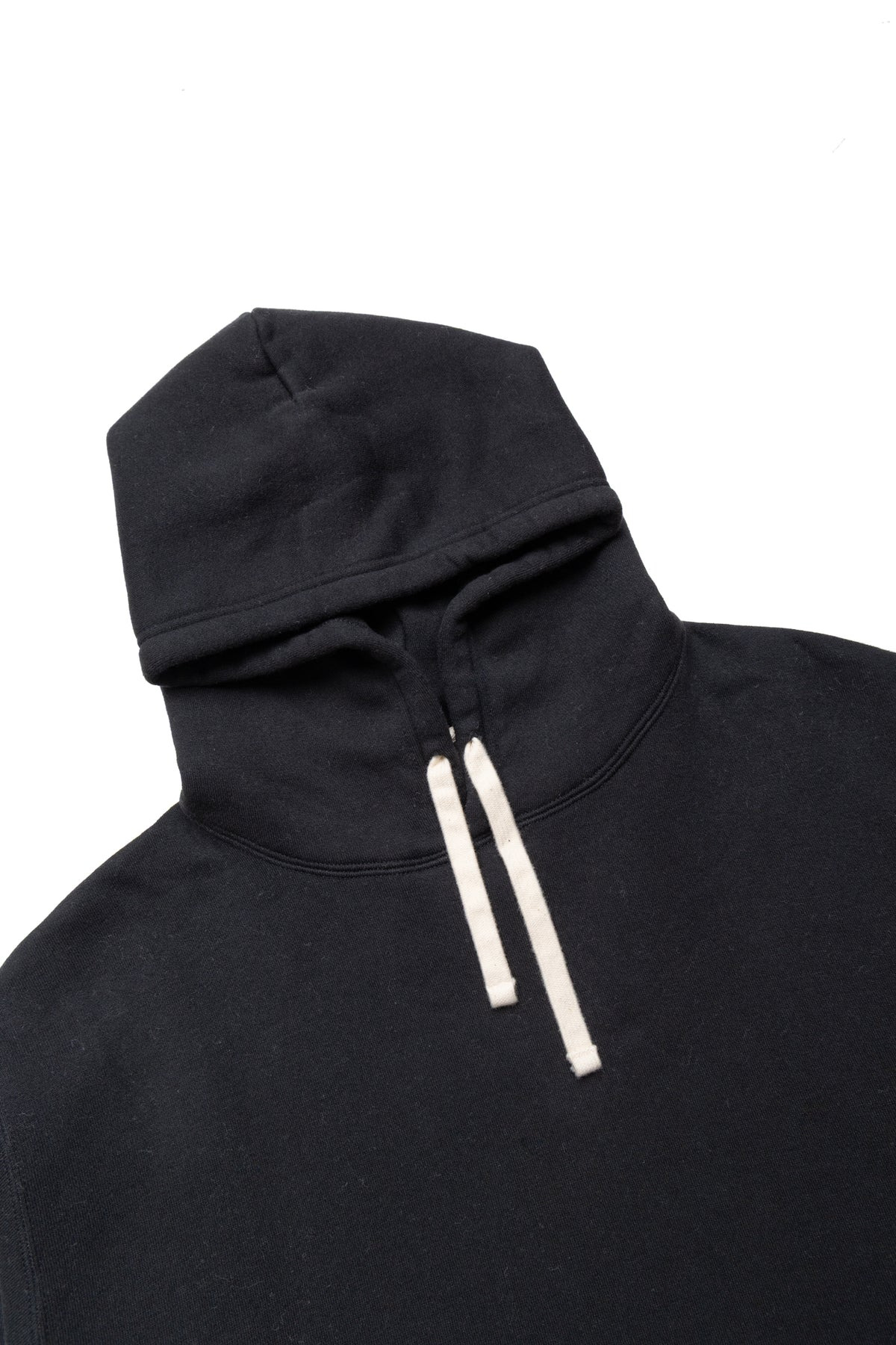 Sweat Pullover Hoodie Raised Back - Black - 5