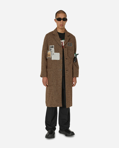 Song for the Mute High Lapel Raglan Coat Brown outlook