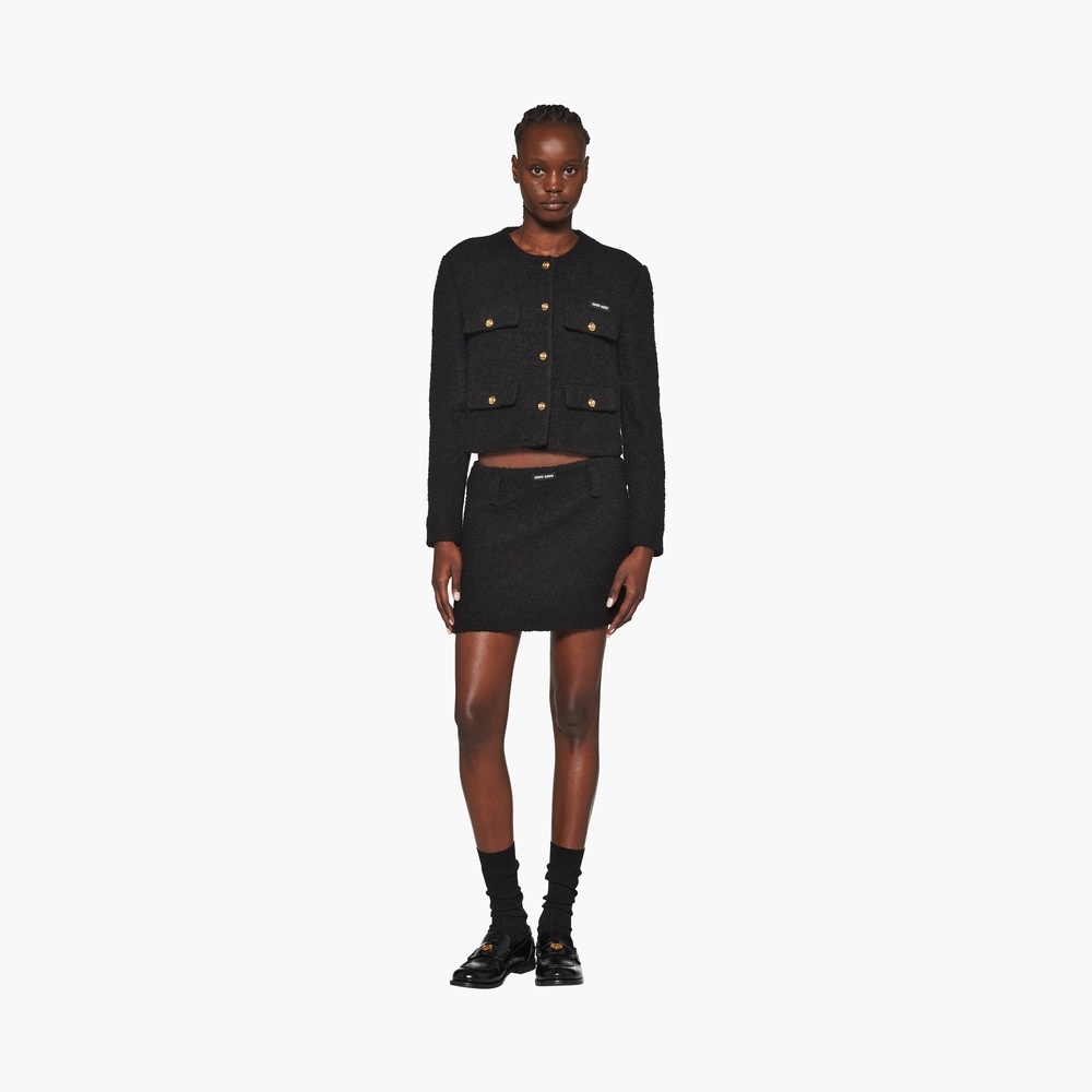 Miu Miu Single-breasted bouclé jacket | miumiu | REVERSIBLE