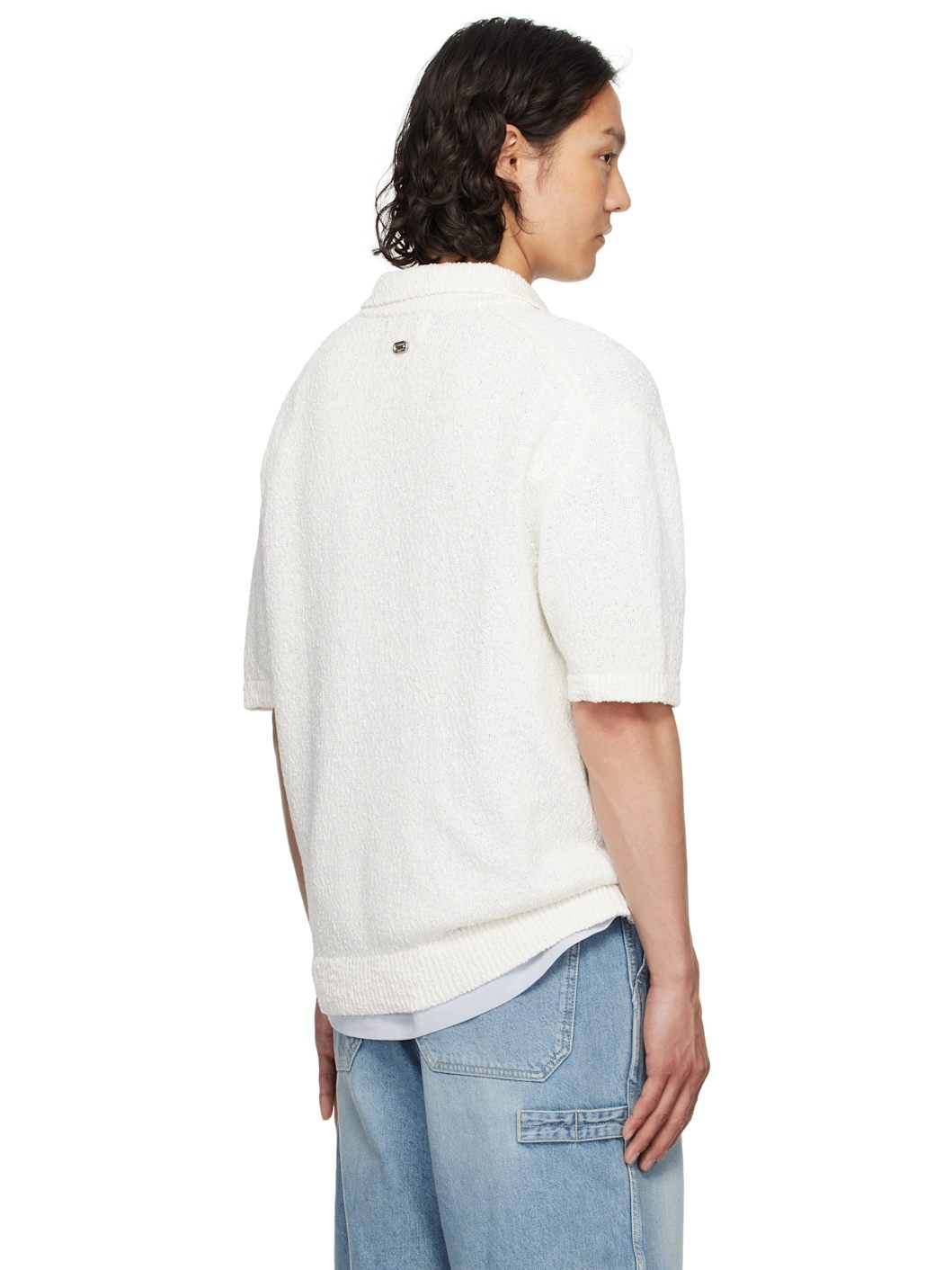 White Knit Polo - 3