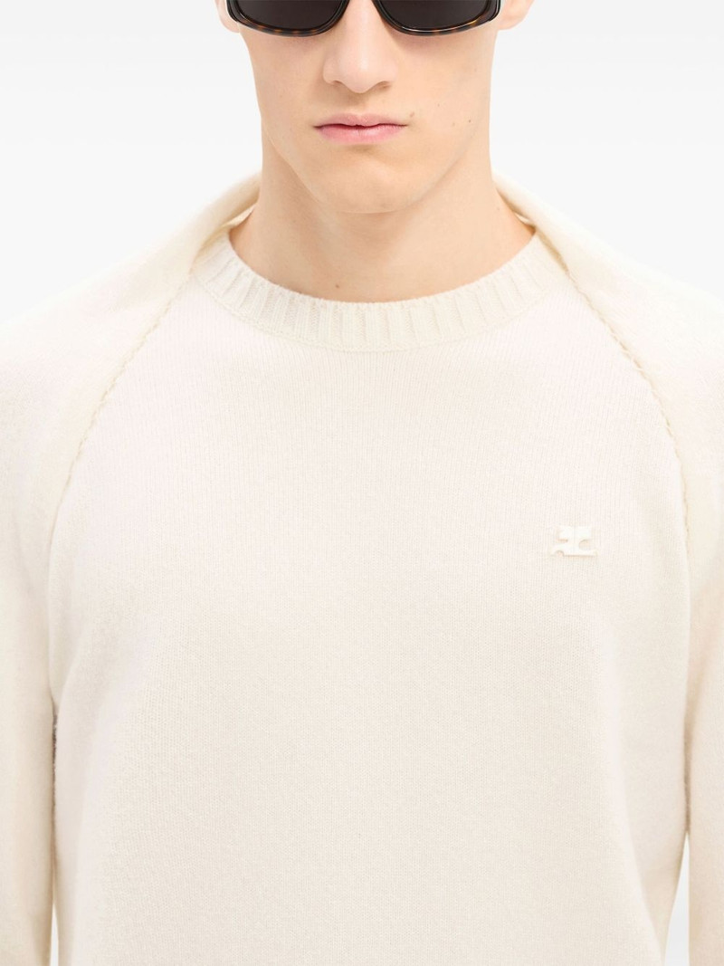 layered logo-embroidered sweater 6